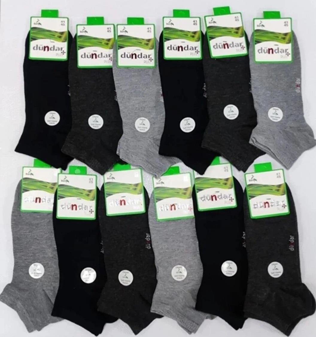 DÜNDAR PLUS 4605 ERKEK BAMBU PATİK ÇORAP 12 ADET