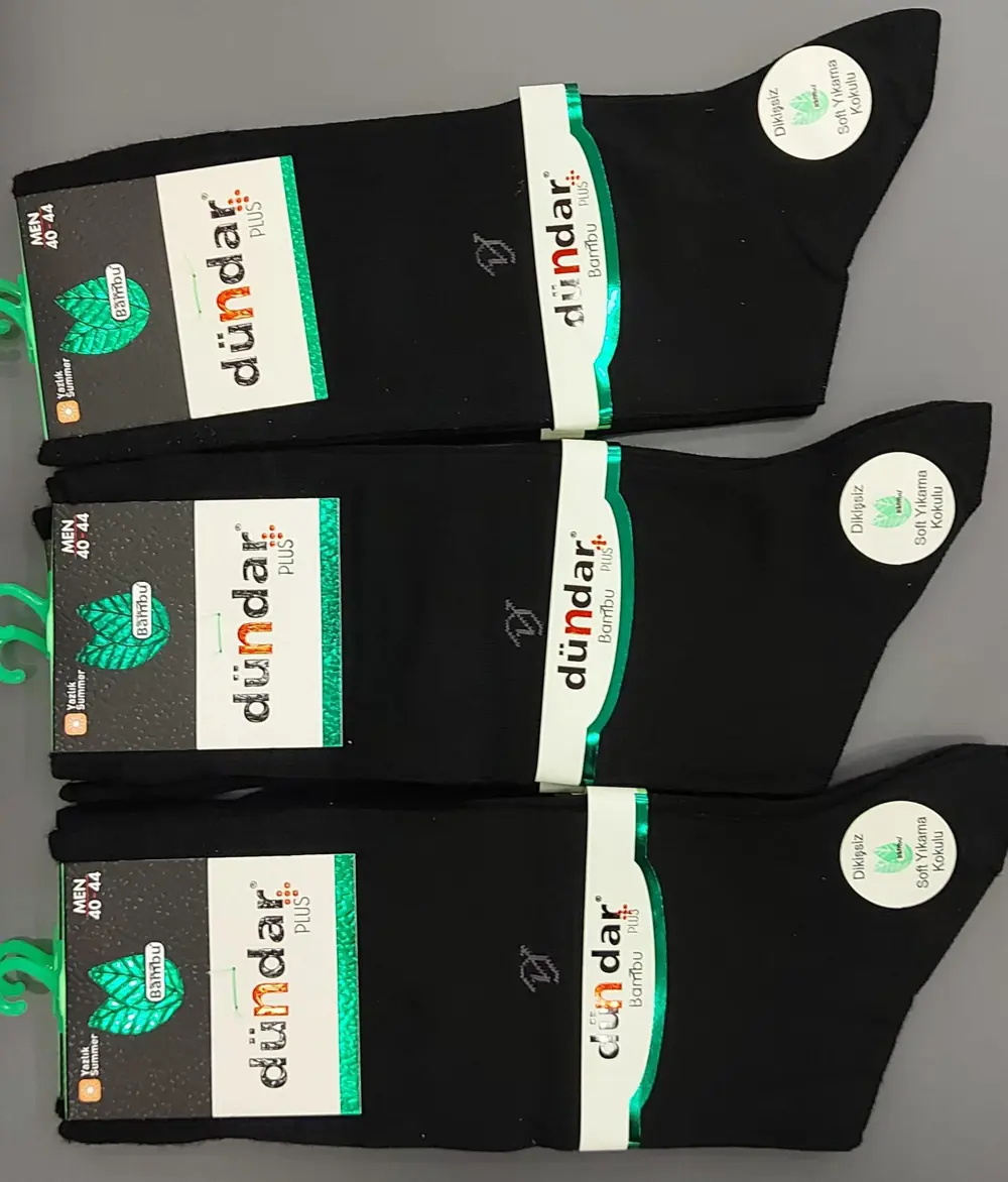 DÜNDAR PLUS 5534 ERKEK DİKİŞSİZ BAMBU LİKRALI ÇORAP 6 ADET
