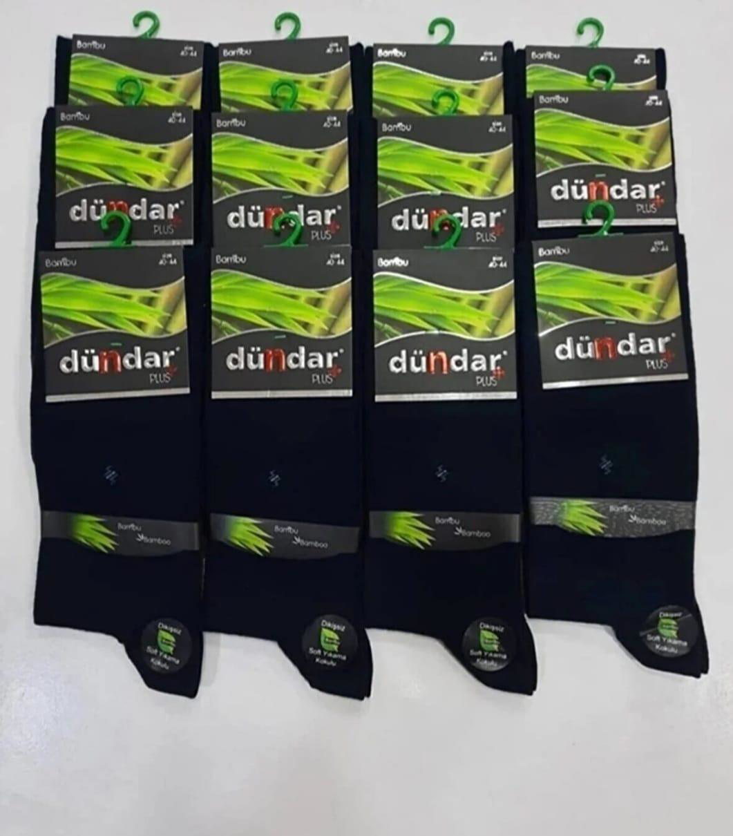 DÜNDAR PLUS 5602 ERKEK BAMBU LİKRALI ÇORAP 12 ADET