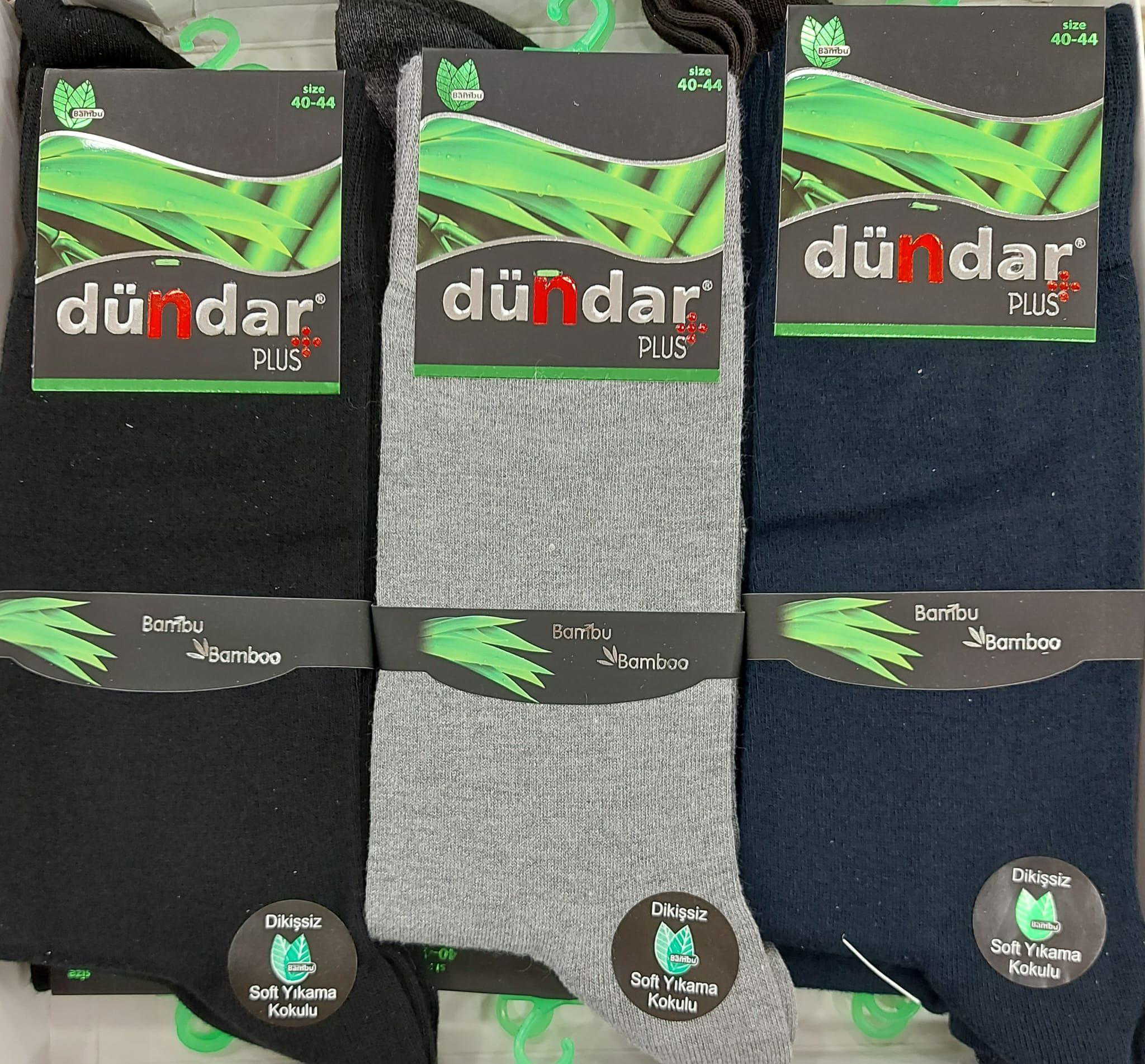 DÜNDAR PLUS 5602 ERKEK BAMBU LİKRALI ÇORAP 12 ADET