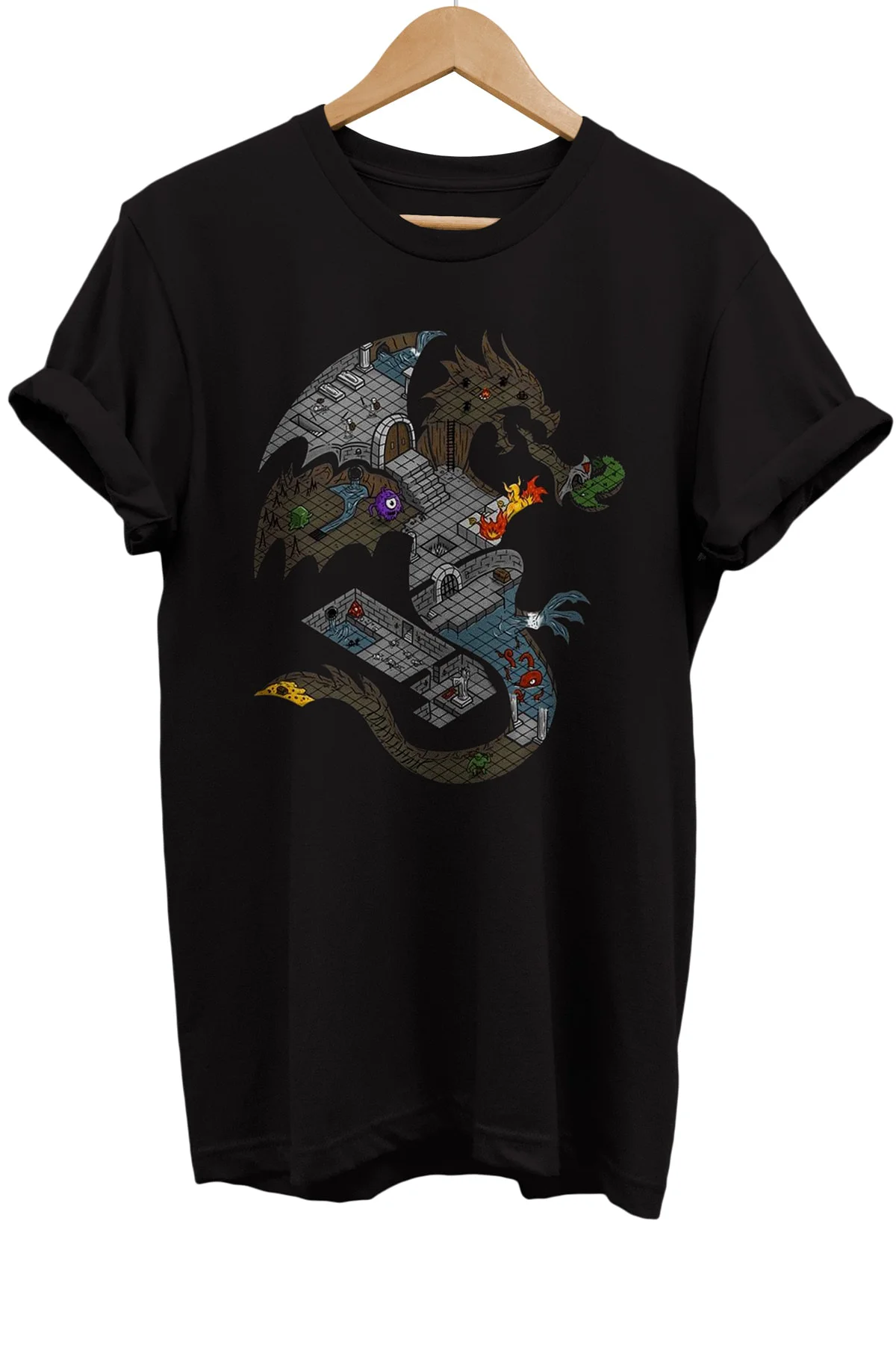 Dungeon And Dragons Baskılı %100 Pamuk Basic T-shirt Normal Beden Tişört