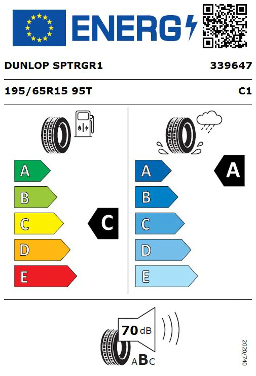 Dunlop 195/65 R15 TL 95T XL SPTOURING R1 Hafif Ticari Yaz Lastiği