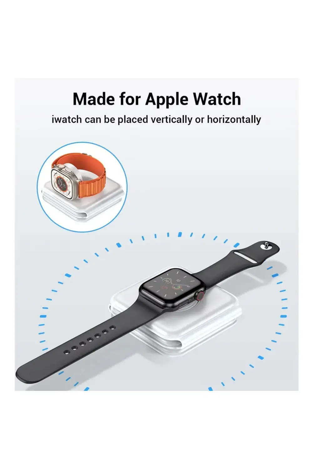 Dunspın 15W 3 in 1 Katlanabilir Kablosuz Şarj Standı Saat-Telefon