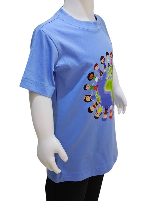 Kostüm Sarayı Dünya Çocukları Baskılı Mavi Tişört