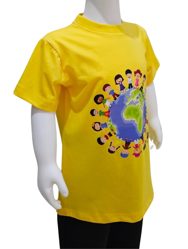 Kostüm Sarayı Dünya Çocukları Baskılı Sarı Tişört