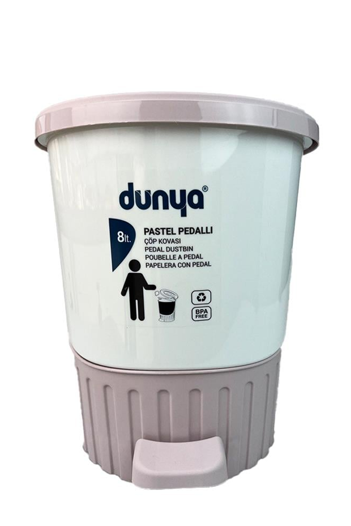 Just Cheap Store Dünya Çöp Kovasi 8 Litre Pedalli Pastel Renkli 01069