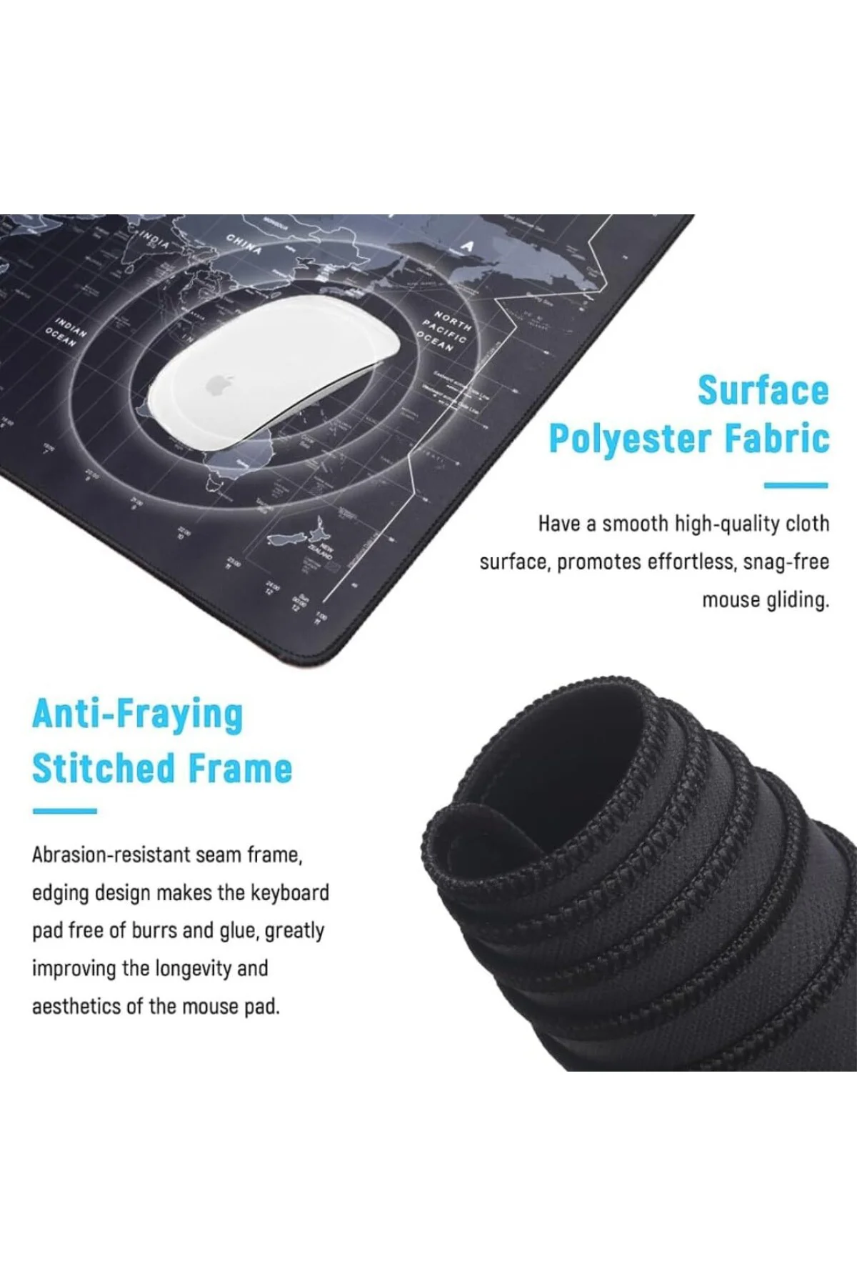 Dünya Haritası Ekstra Büyük Genişletilmiş Kaymaz Kauçuk Oyun Mouse Pad & Klavye Mas