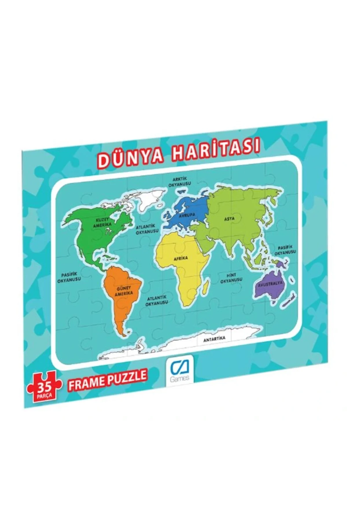Dünya Haritası Frame Puzzle 35 Parça