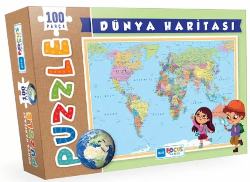 Dünya Haritası - Puzzle 100 Parça