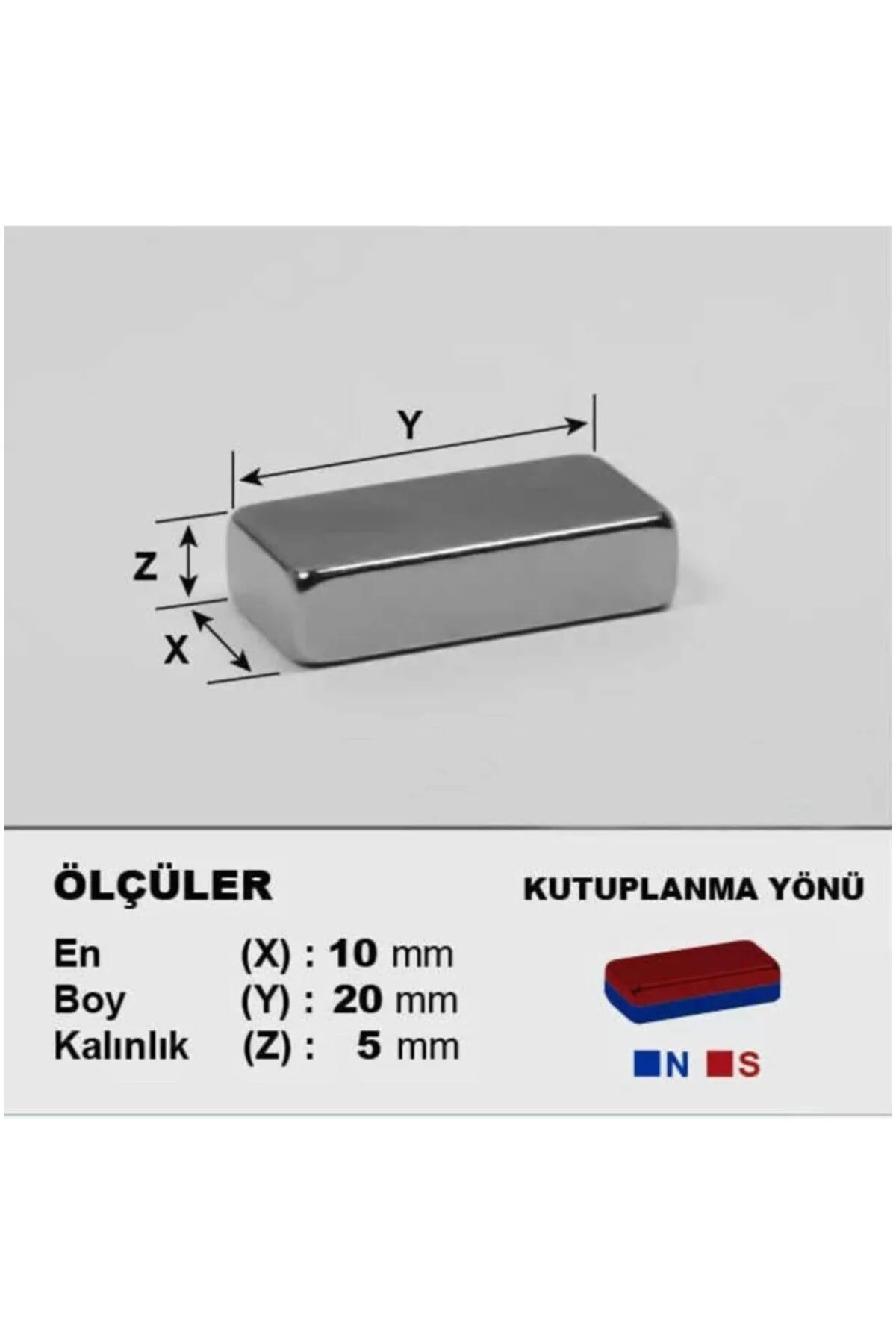 Dünya Magnet 5 Adet 20Mm X 10Mm X 5Mm Köşeli Süper Güçlü Neodyum 