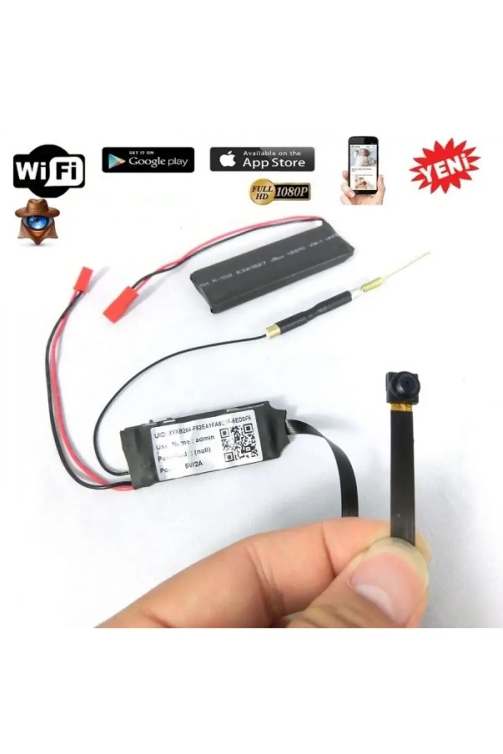 Dünyanın En Küçük Kamerası Gizli Kamera Wifi,li Ip Kamera Cepten