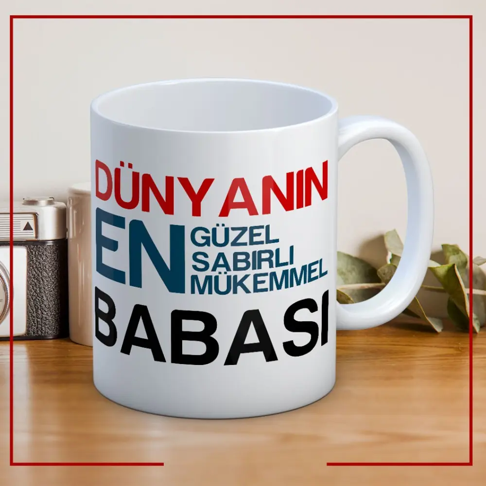 Dünyanın En Sabırlı Babası Babalar Günü Kupa Bardak Baskılı Kahve