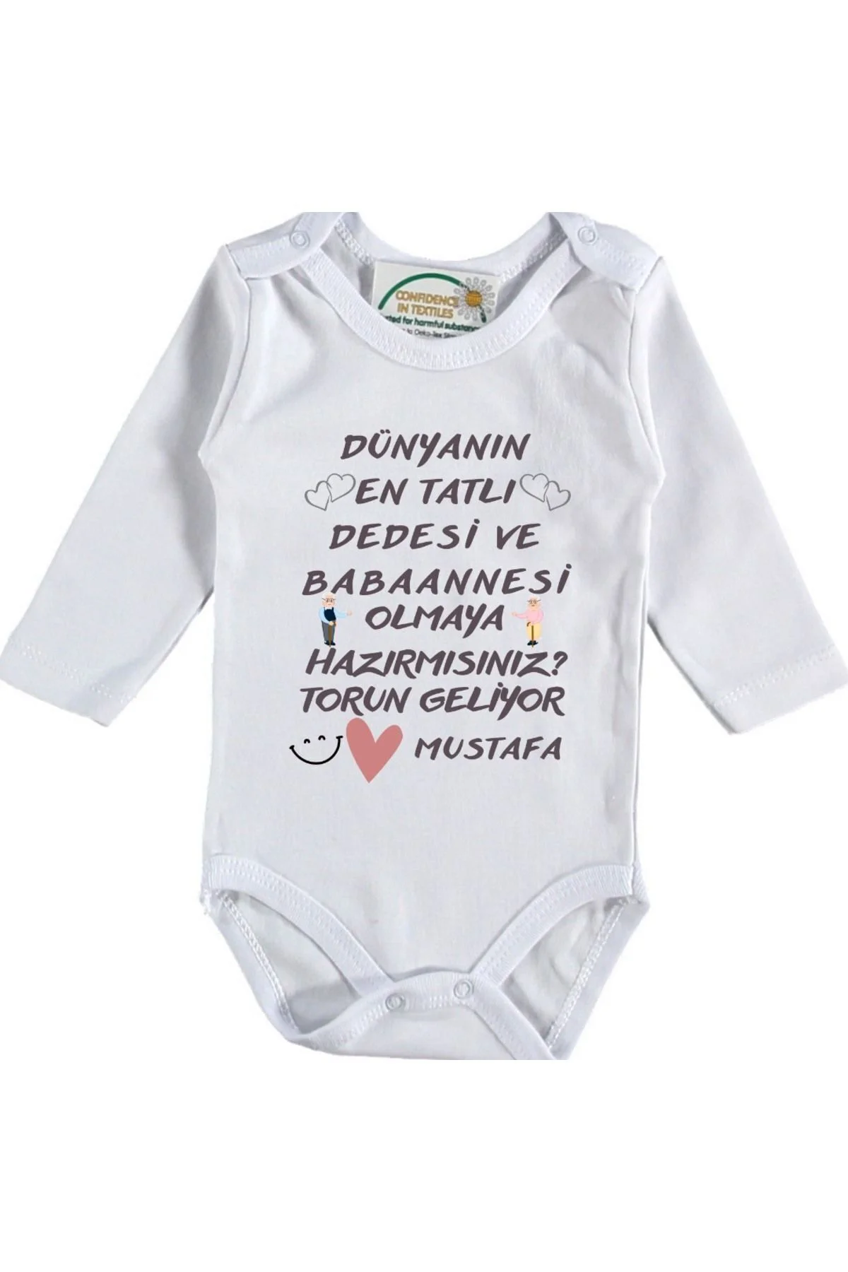 Dünyanın en tatlı Dedesi ve Babaannesi Olmaya Hazırmısınız Yazılı Bebek Zıbın
