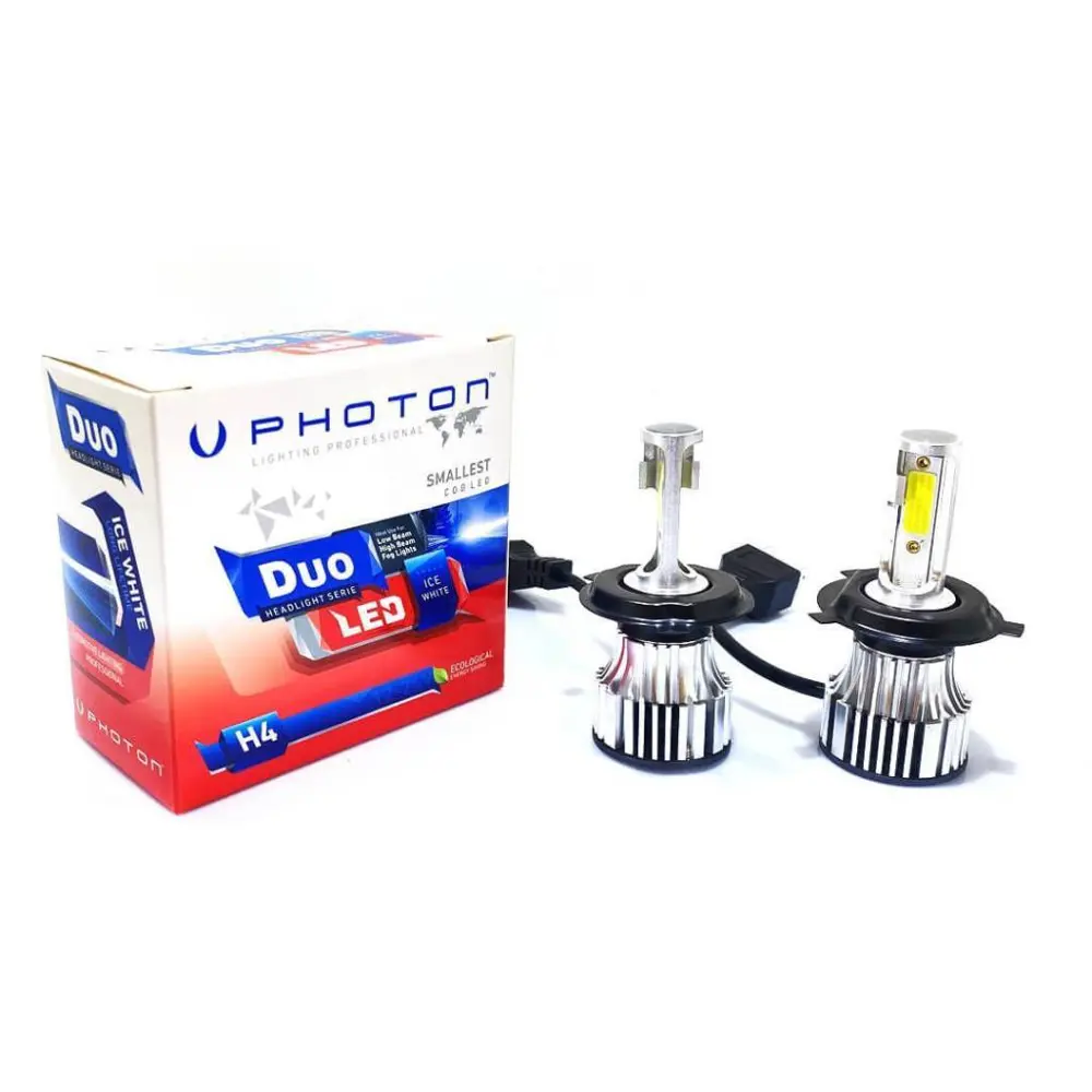 Duo H4 12-24V Led Xenon Beyaz Far Ampulü Uzun Kısa Zenon