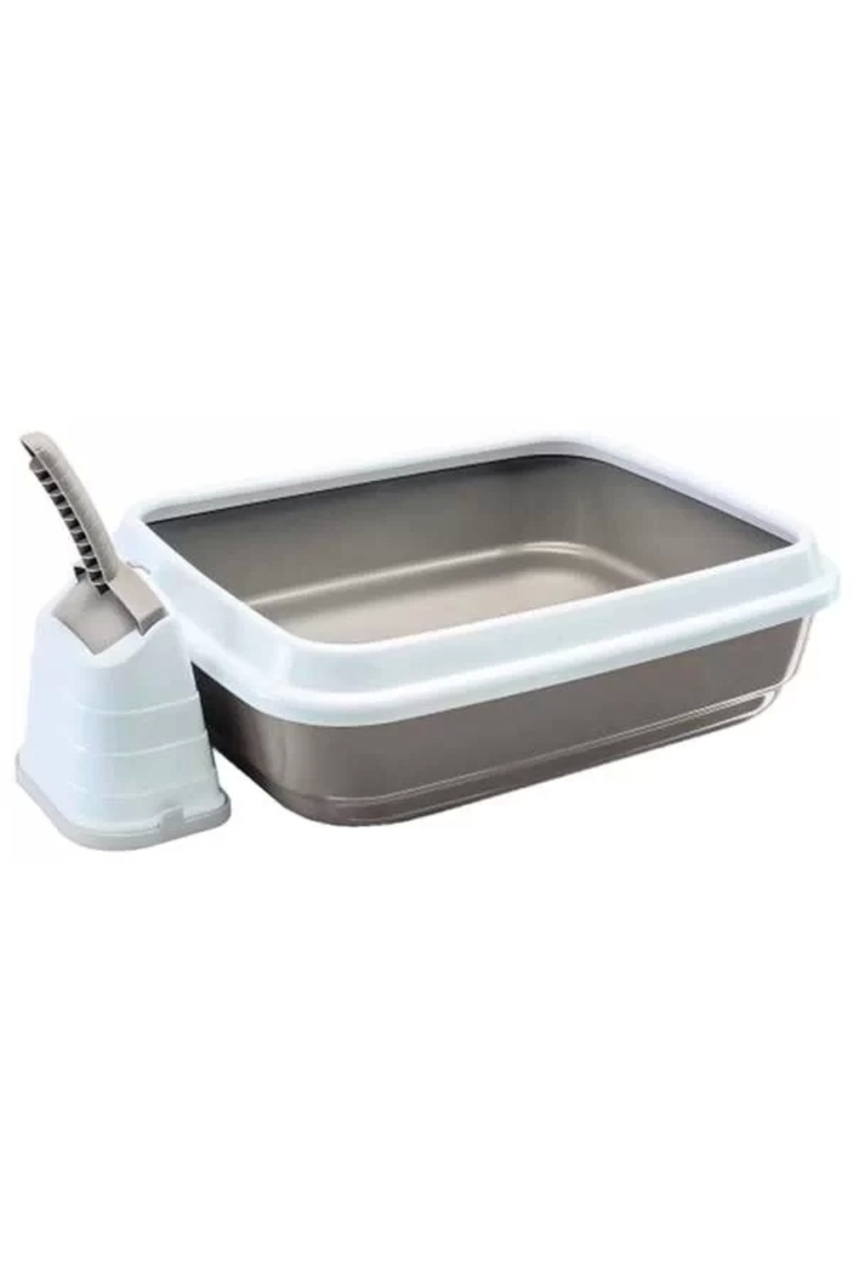 İmac  Duo Kürekli Açık Kedi Tuvaleti Gri 50X40x15 Cm