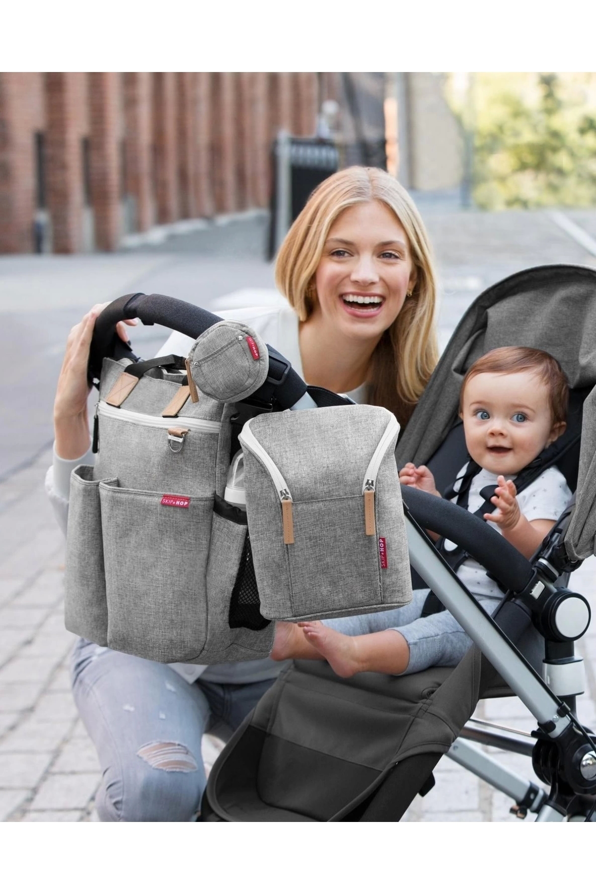 Skip Hop Duo Orijinal Anne Bebek Bakım Çantası Açık Gri