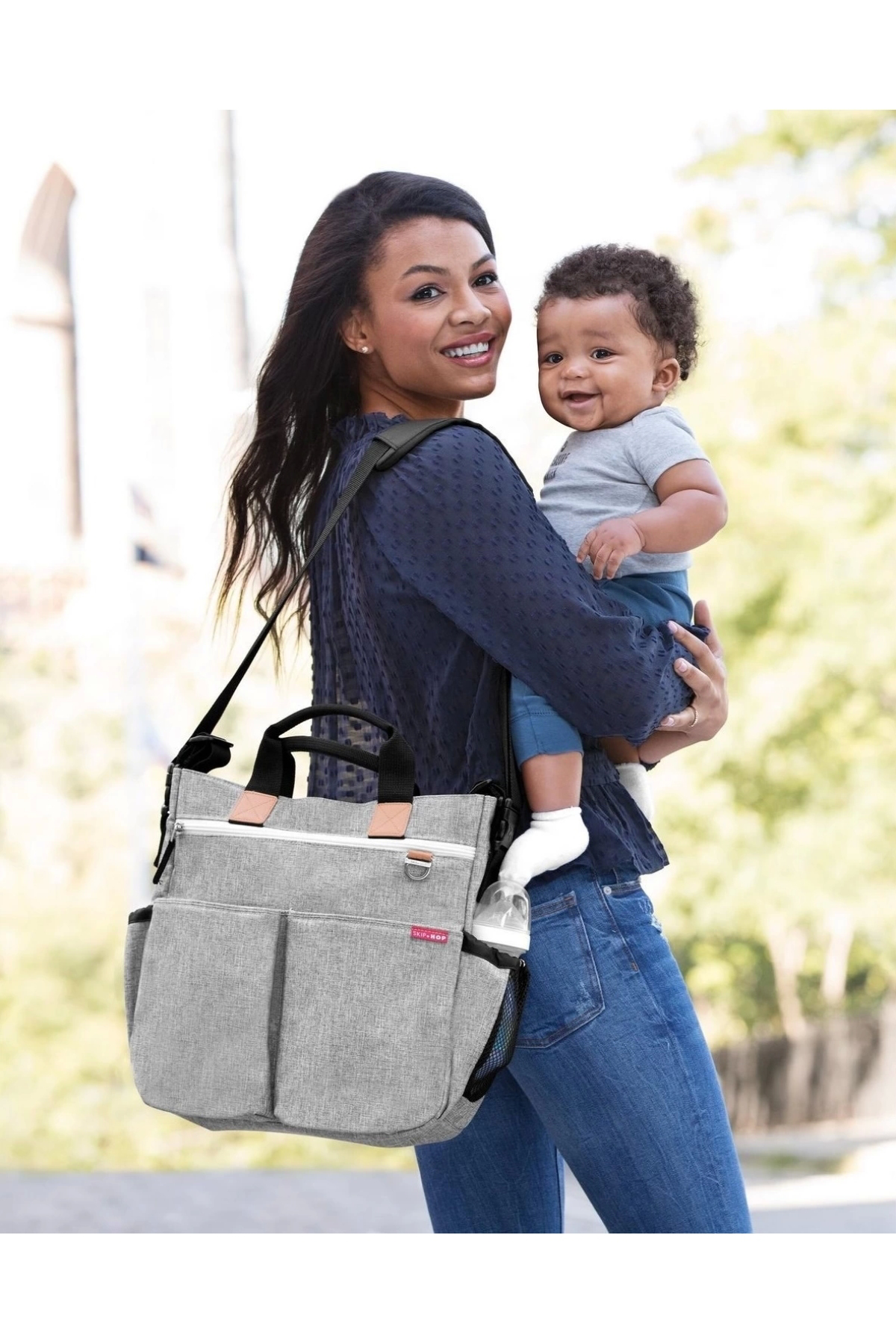 Skip Hop Duo Orijinal Anne Bebek Bakım Çantası Açık Gri