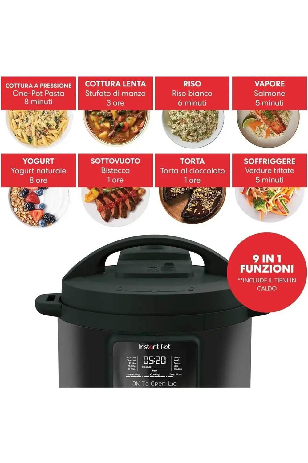 Duo Plus, Whisper Quiet/sessiz Çoklu Pişirici, 5,7 Litre, Yoğurt