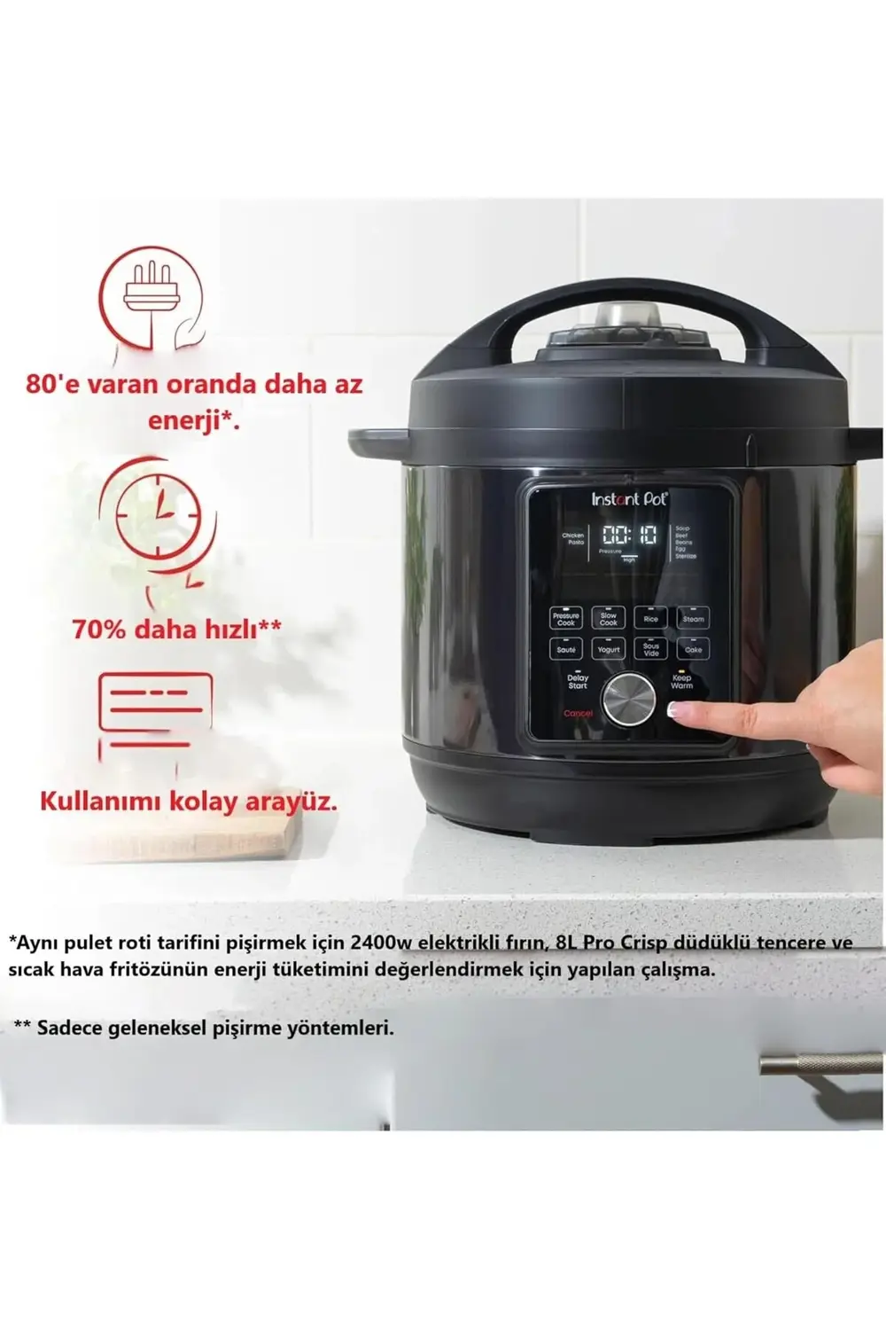 Duo Plus, Whisper Quiet/sessiz Çoklu Pişirici, 5,7 Litre, Yoğurt