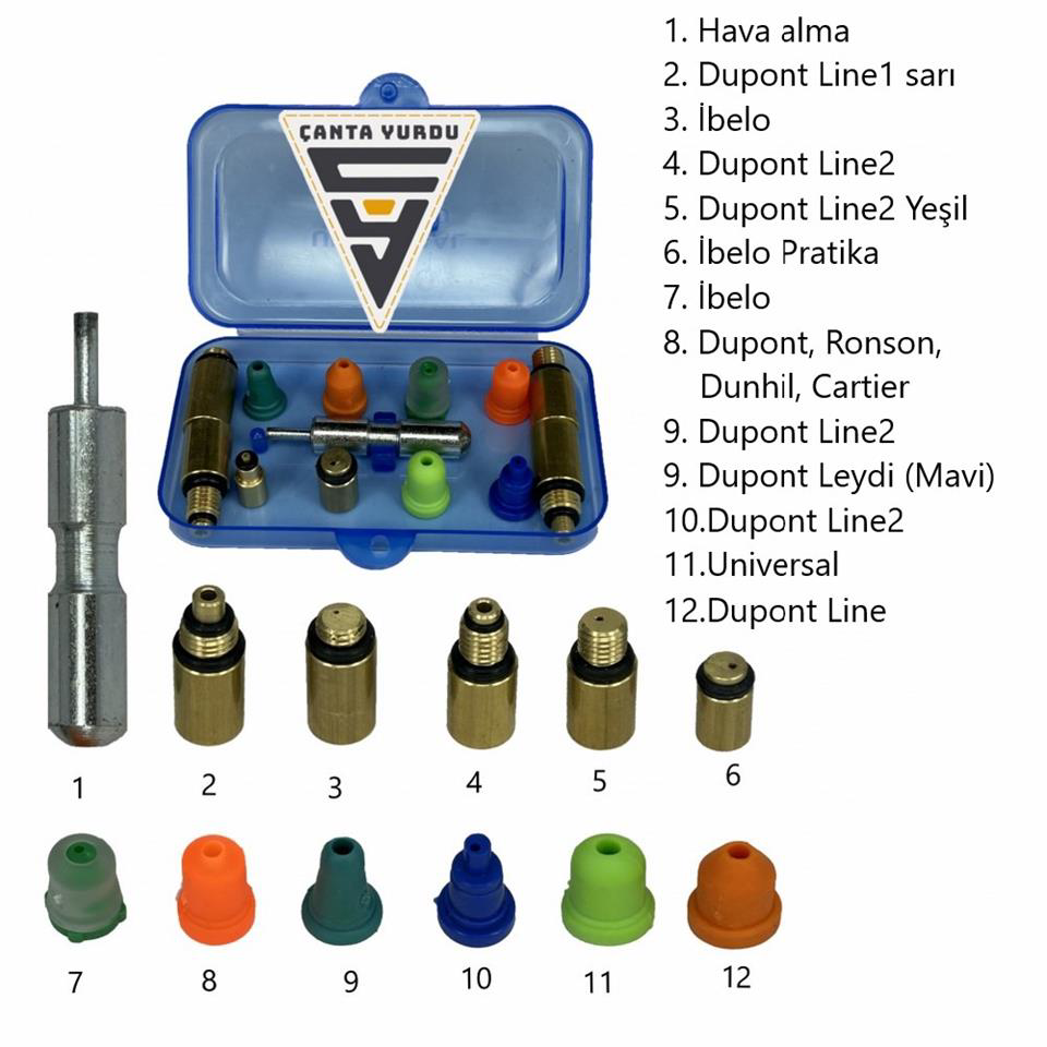 Çanta Yurdu Dupont İbelo Carrier Dunhil Ronson Univeral Gaz Aparatı 12'Li Set