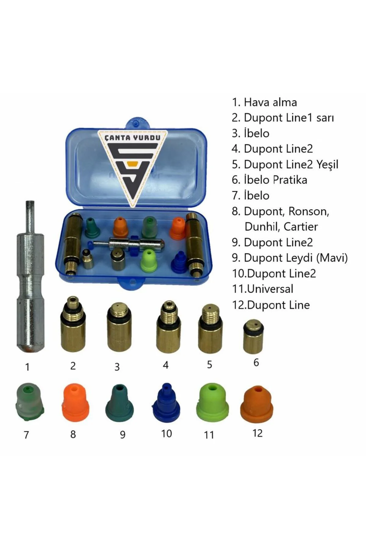 Dupont İbelo Carrier Dunhil Ronson Univeral Gaz Aparatı 12'li Set
