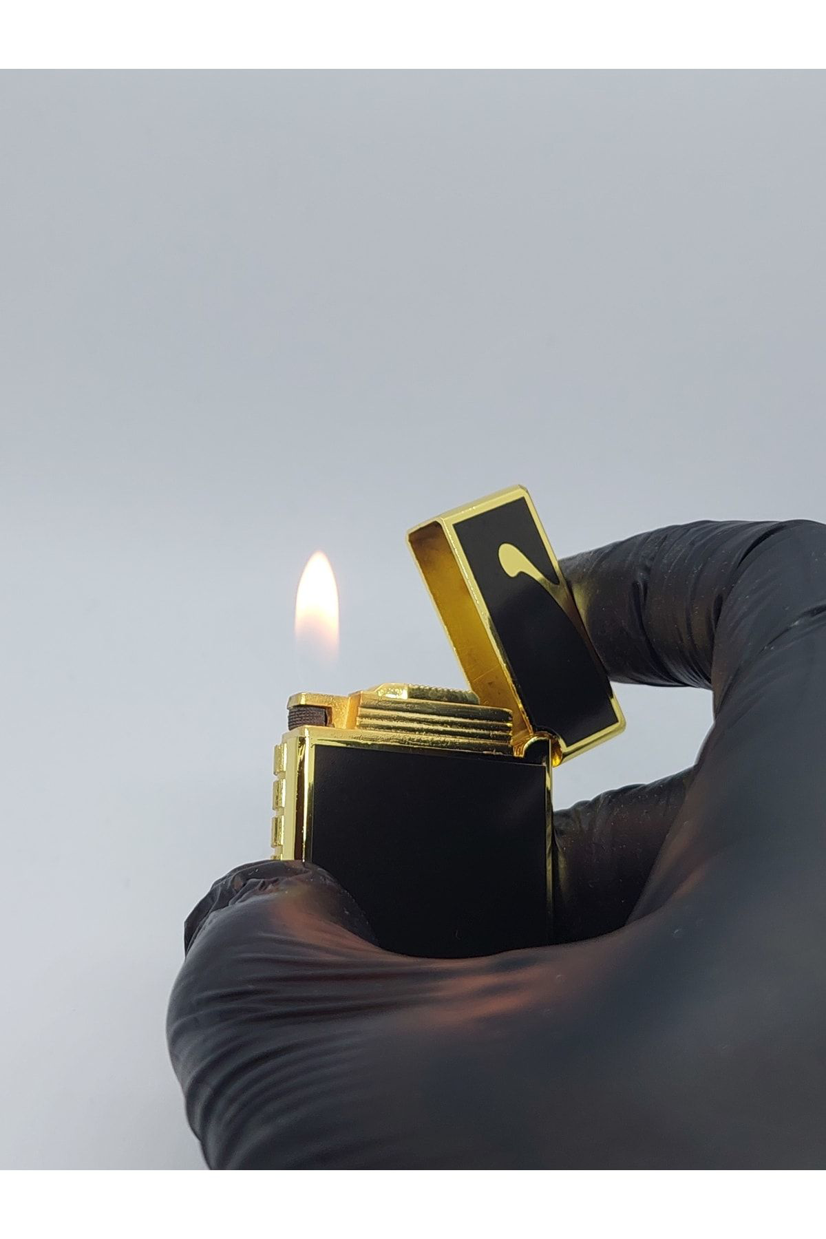 Pnp Dupont Tipi Çakmak Yandan Çarklı Çakmak Aksesuar Çakmak Siyah Ve 