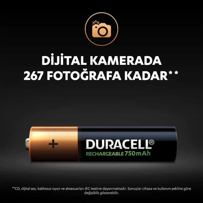 Duracell 750 Mah Şarjlı İnce Pil 2'li Fiyatı, Yorumları ve Özellikleri
