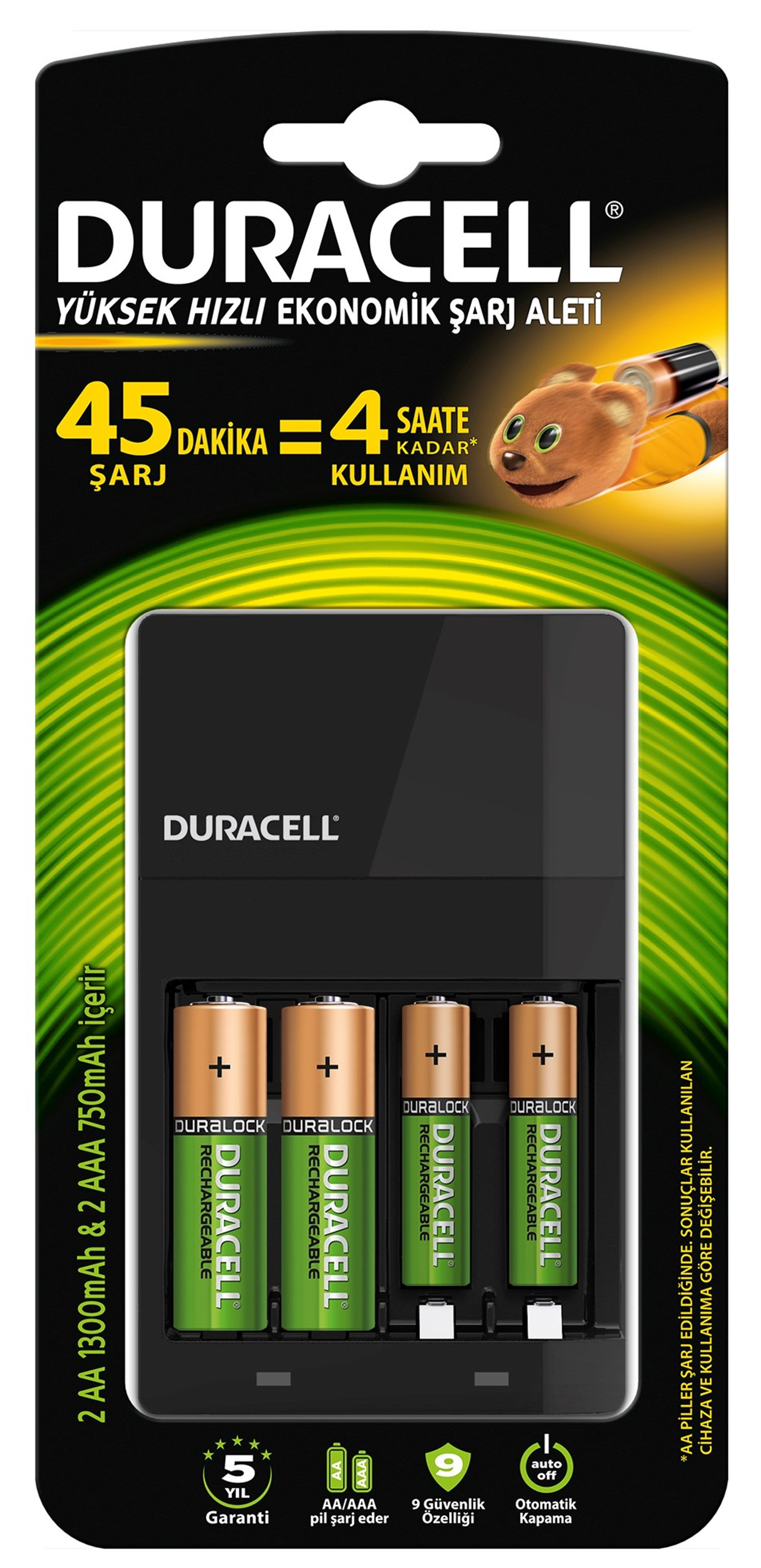 DURACELL CEF 14 PİLLİ 2*2A 2*3A ŞARJ CİHAZI