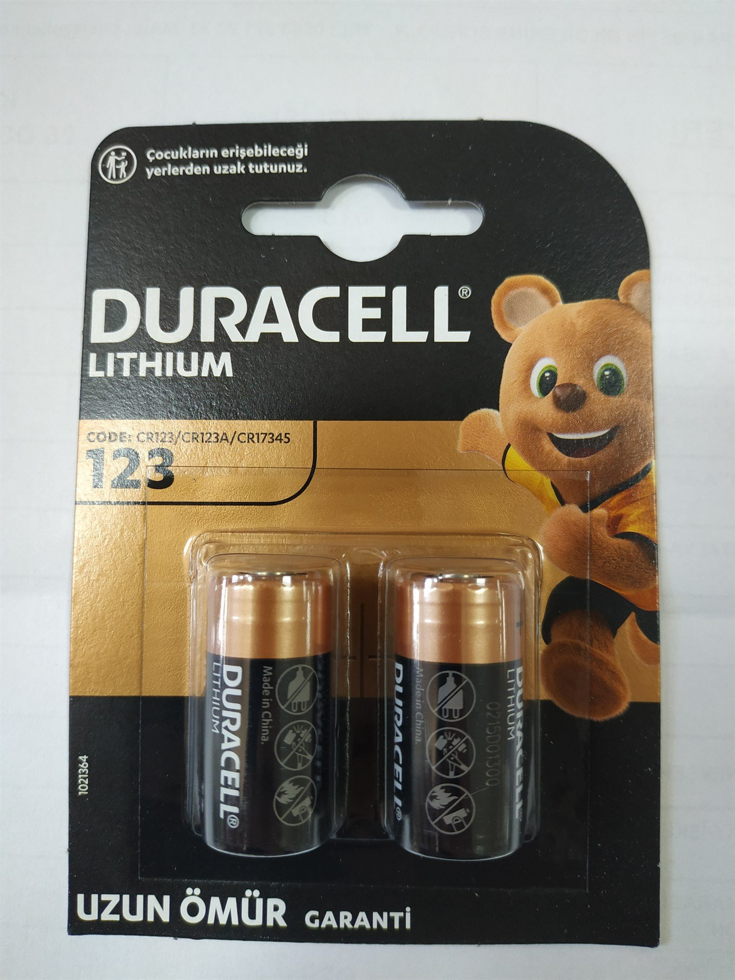 DURACELL CR 123 A LITHIUM 3V PİL