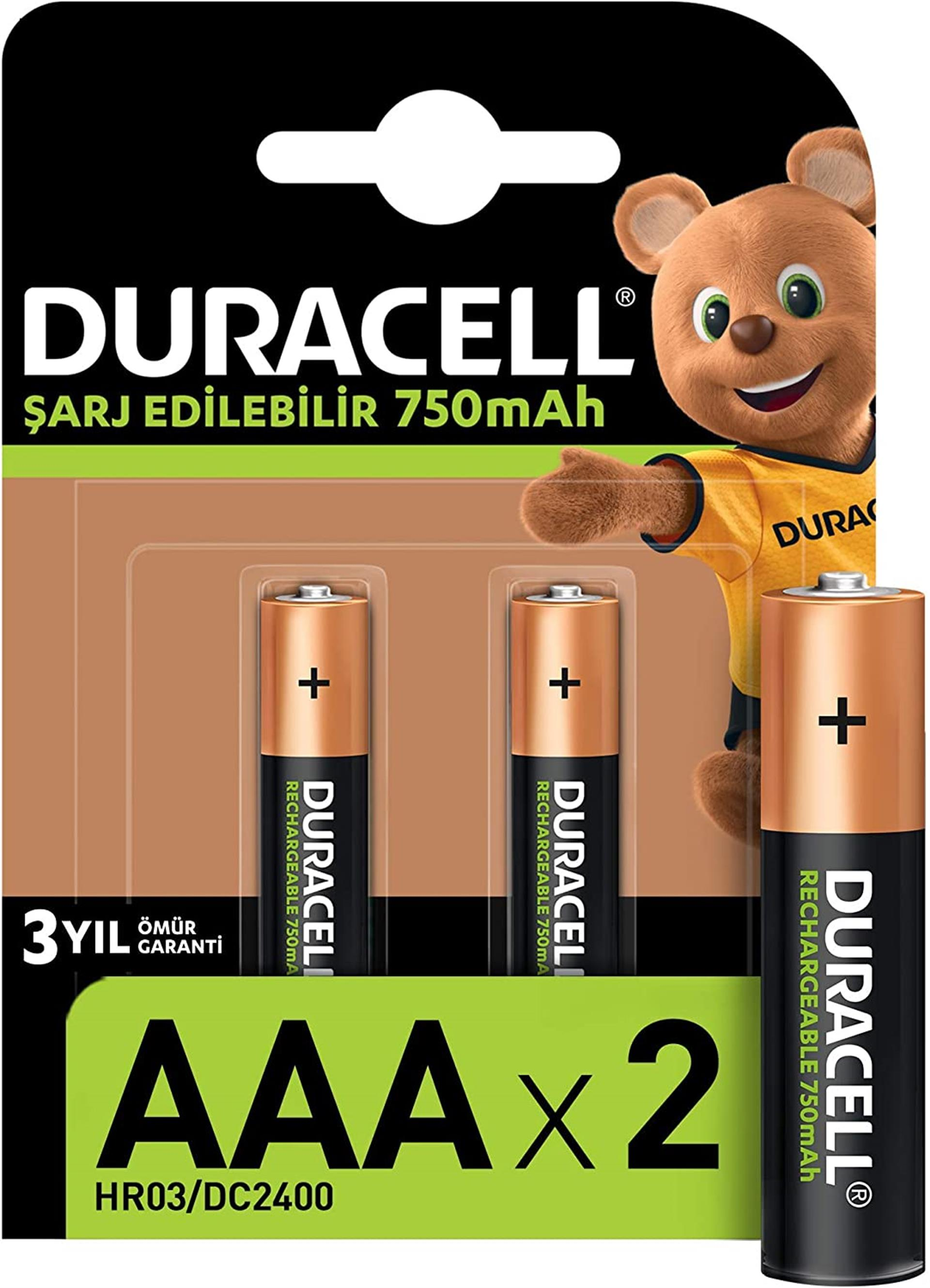 Duracell  İnce Pil 750 Mah.Şarjli (2Li Bls)