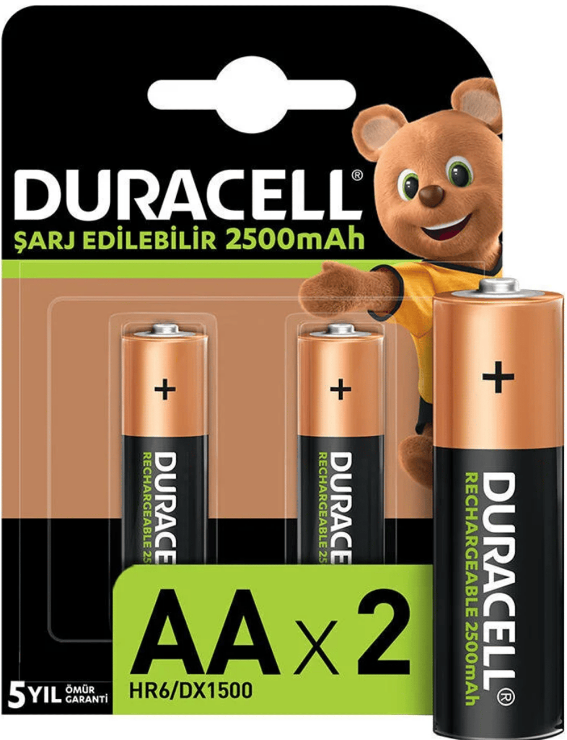 Duracell  Kalem Pil 2500 Mah.Şarjli (2Li Bls)