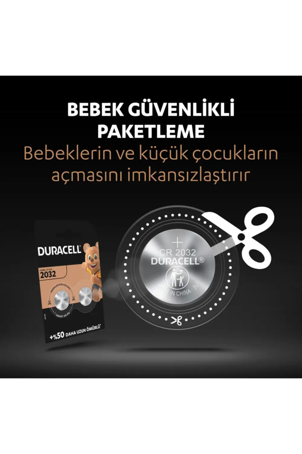 Duracell Özel 2032 Lityum Düğme Pil 3V, 2’li paket (DL2032/CR2032