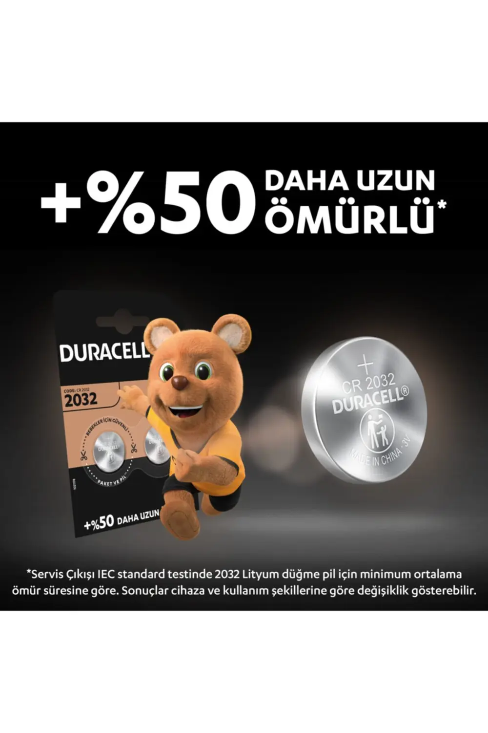 Duracell Özel 2032 Lityum Düğme Pil 3V, 2’li paket (DL2032/CR2032