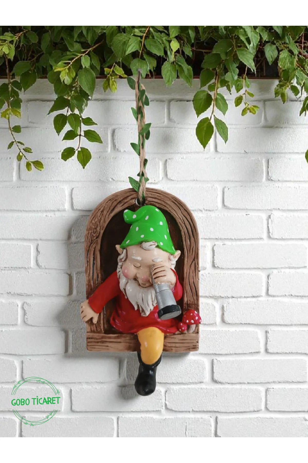 Dürbünlü Cüce Kapı Duvar Balkon Süsü Farklı Renklerde 14x10 cm