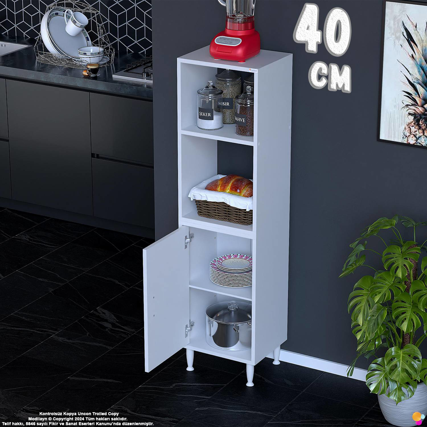 Duru 40 cm Çok Amaçlı Mutfak Dolabı Bölmeli Kiler Düzenleyici Raf Duru 40 cm Çok Amaçlı Mutfak Dolabı Bölmeli Kiler Düzenleyici Raf