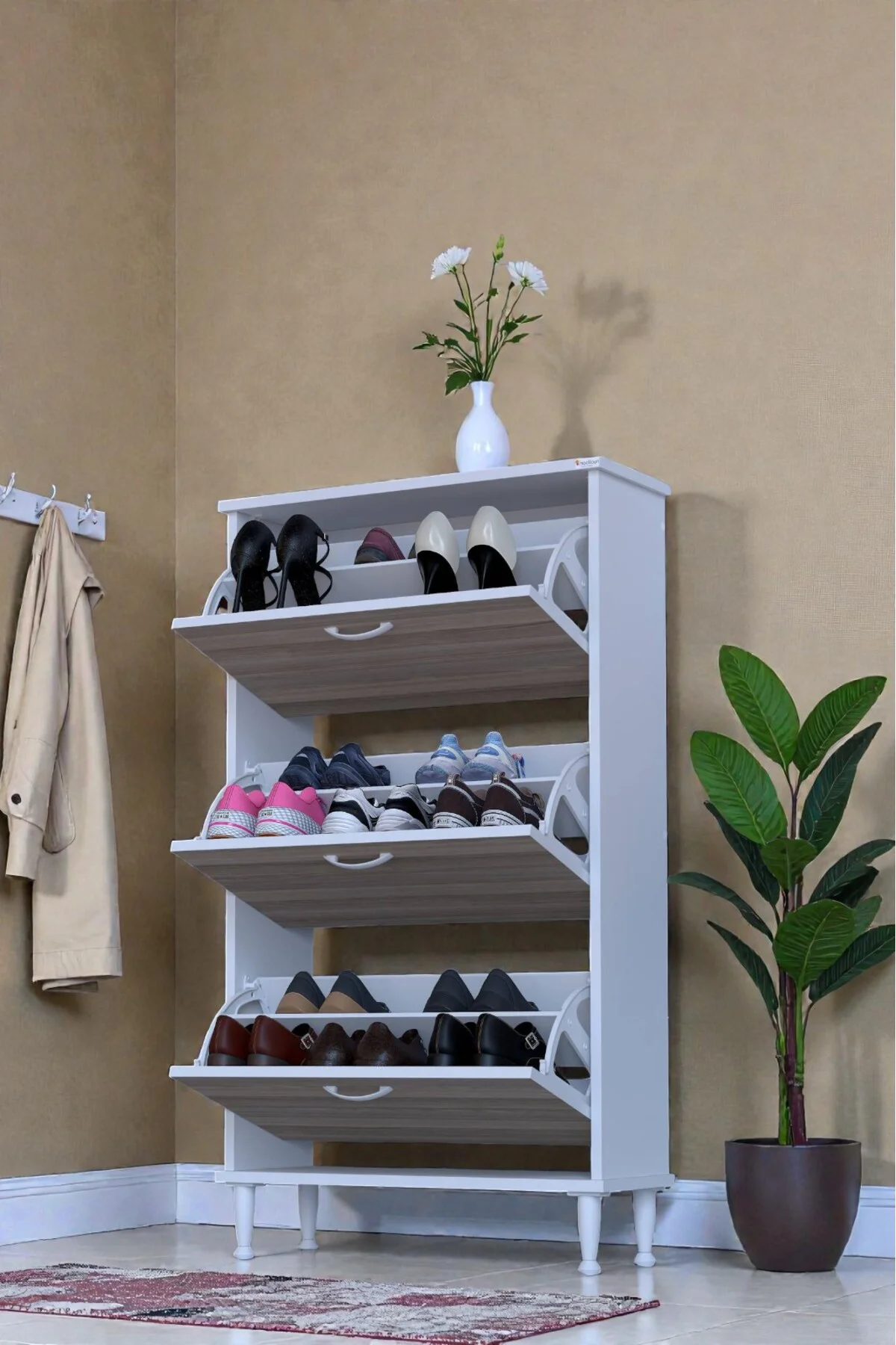 Duru 72 cm Genişlikte Cordoba Renk Ayaklı Ayakkabılık Antre/Kapı 