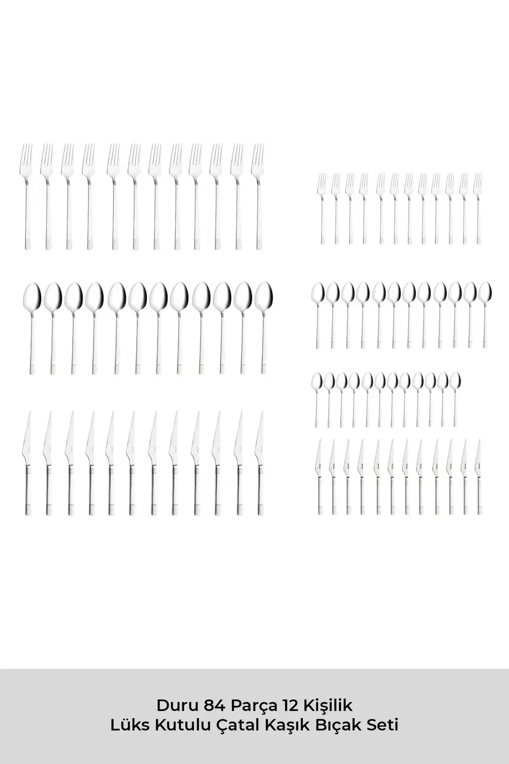 Duru 84 Parça 12 Kişilik Lüks Kutulu Çatal Kaşık Bıçak Seti