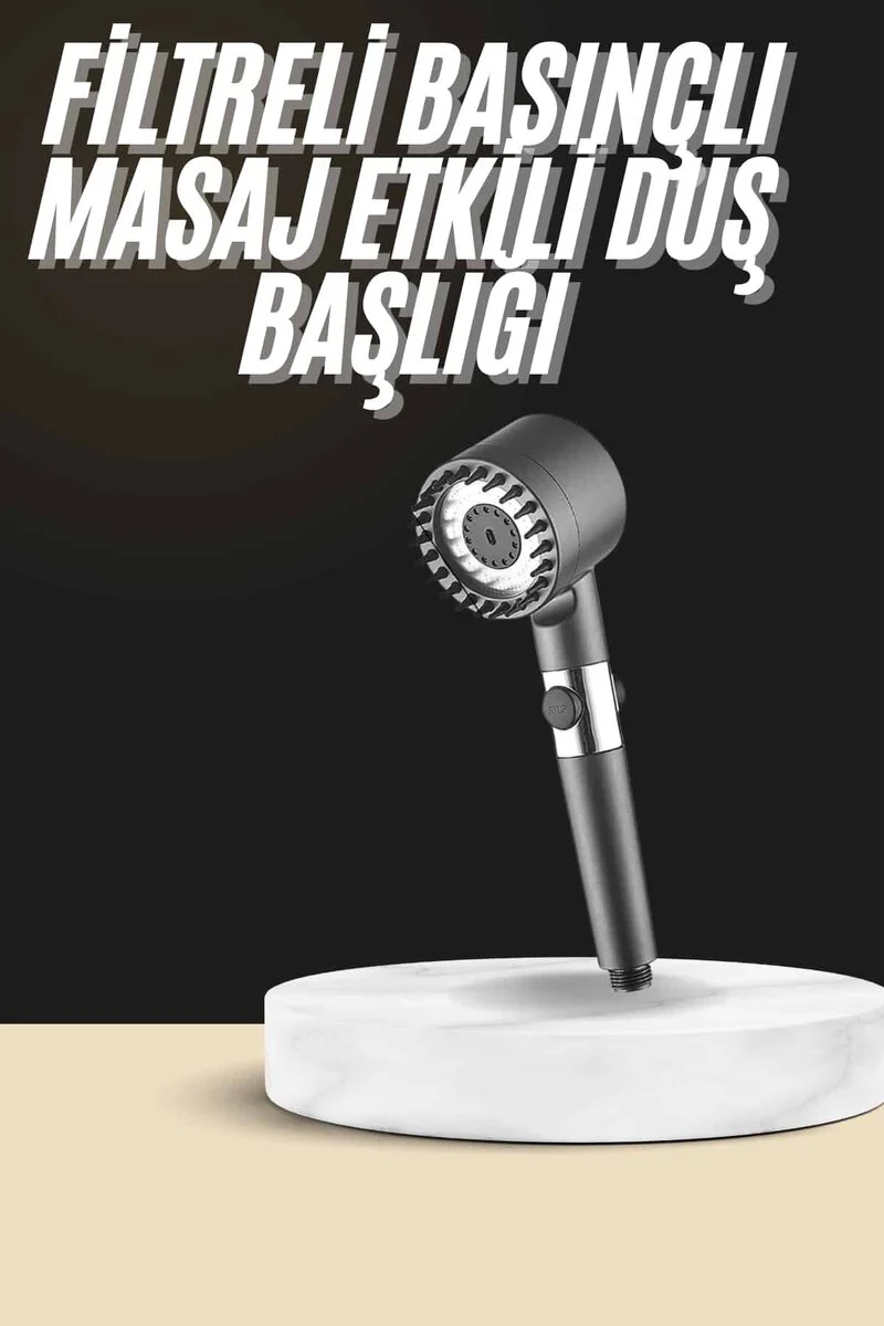 Duş Başlığı - 3 Modlu Masajlı Su Tasarruflu Krom Kaplama