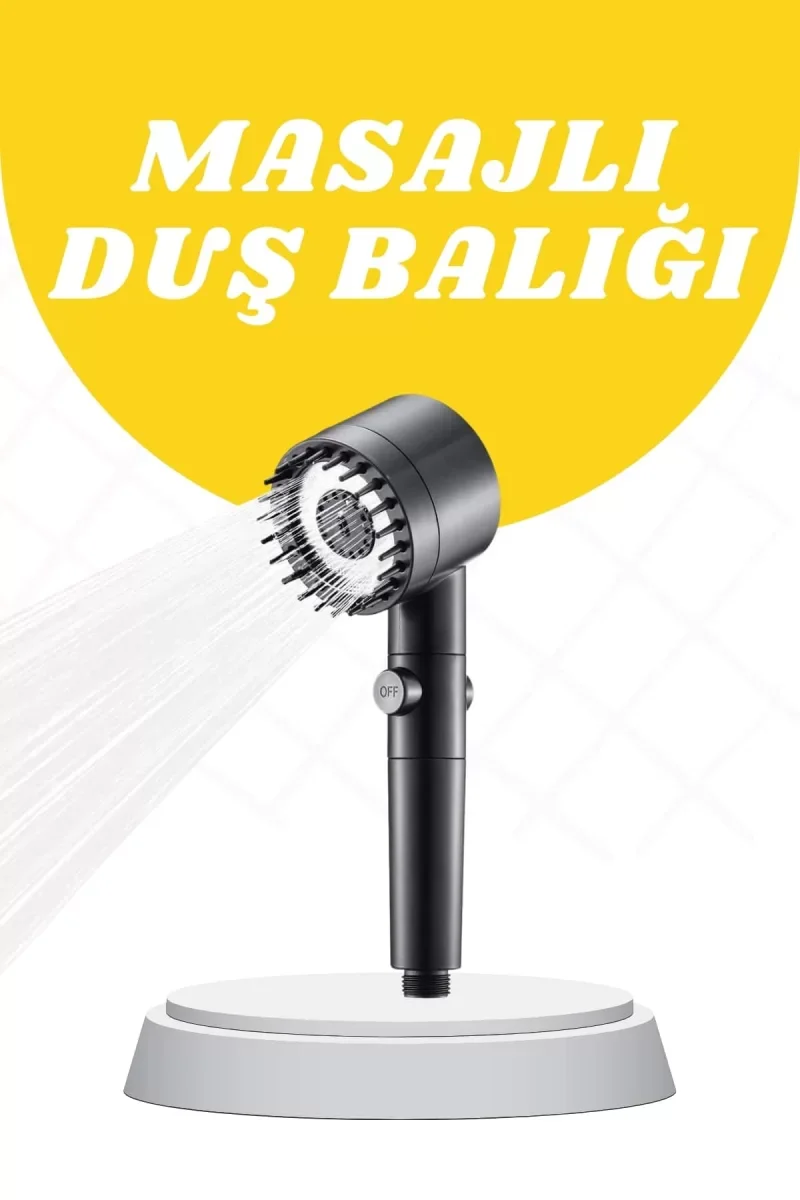 Duş Başlığı Yüksek Basınçlı Masaj Taraklı 3 Kademeli - Lisinya