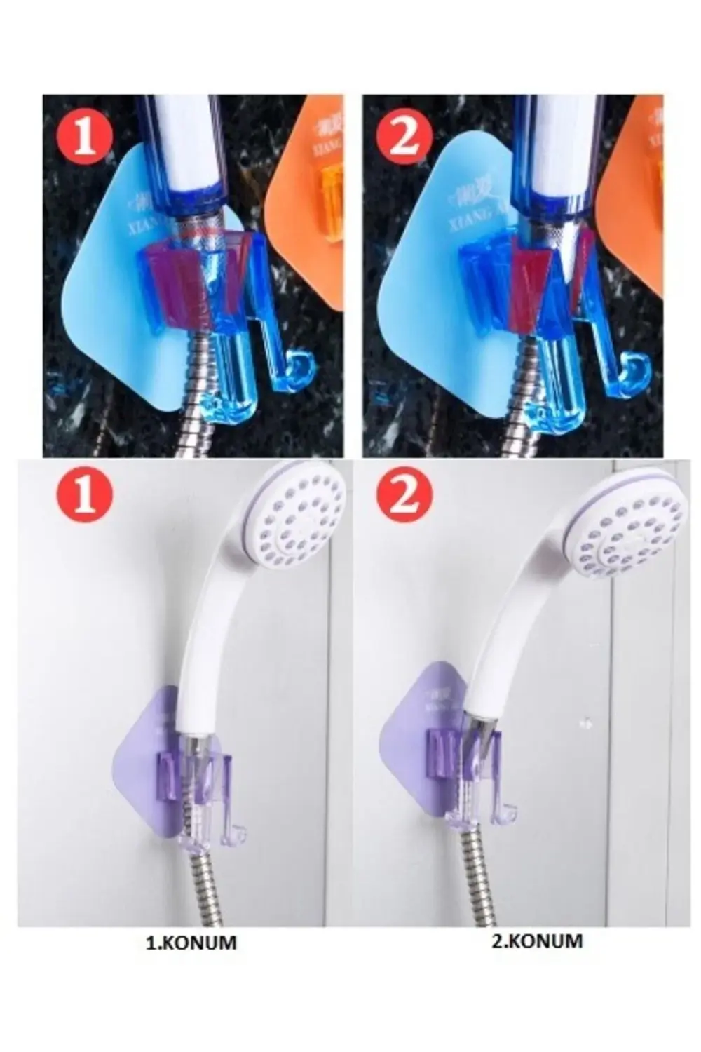 Duş Başlık Tutucu ve Lif Askısı