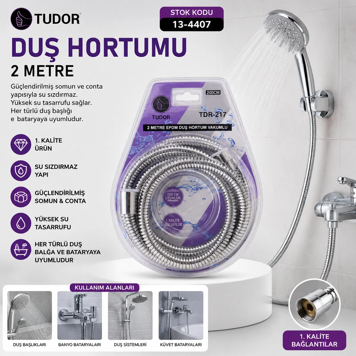 Duş Hortumu 200CM Vakumlu Ambalaj