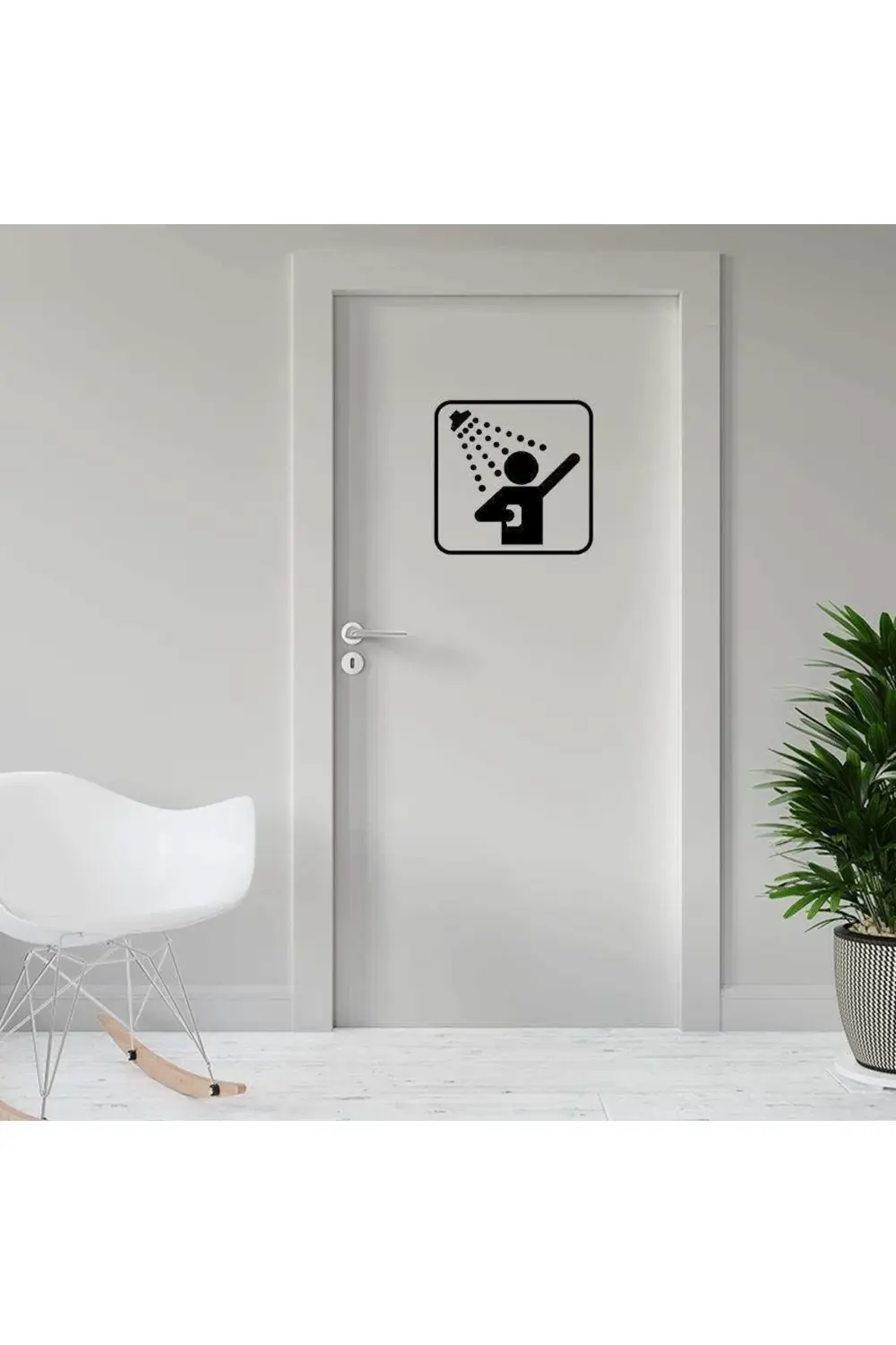 Duş Ikonu Dekoratif Kapı Sticker, Çıkartma