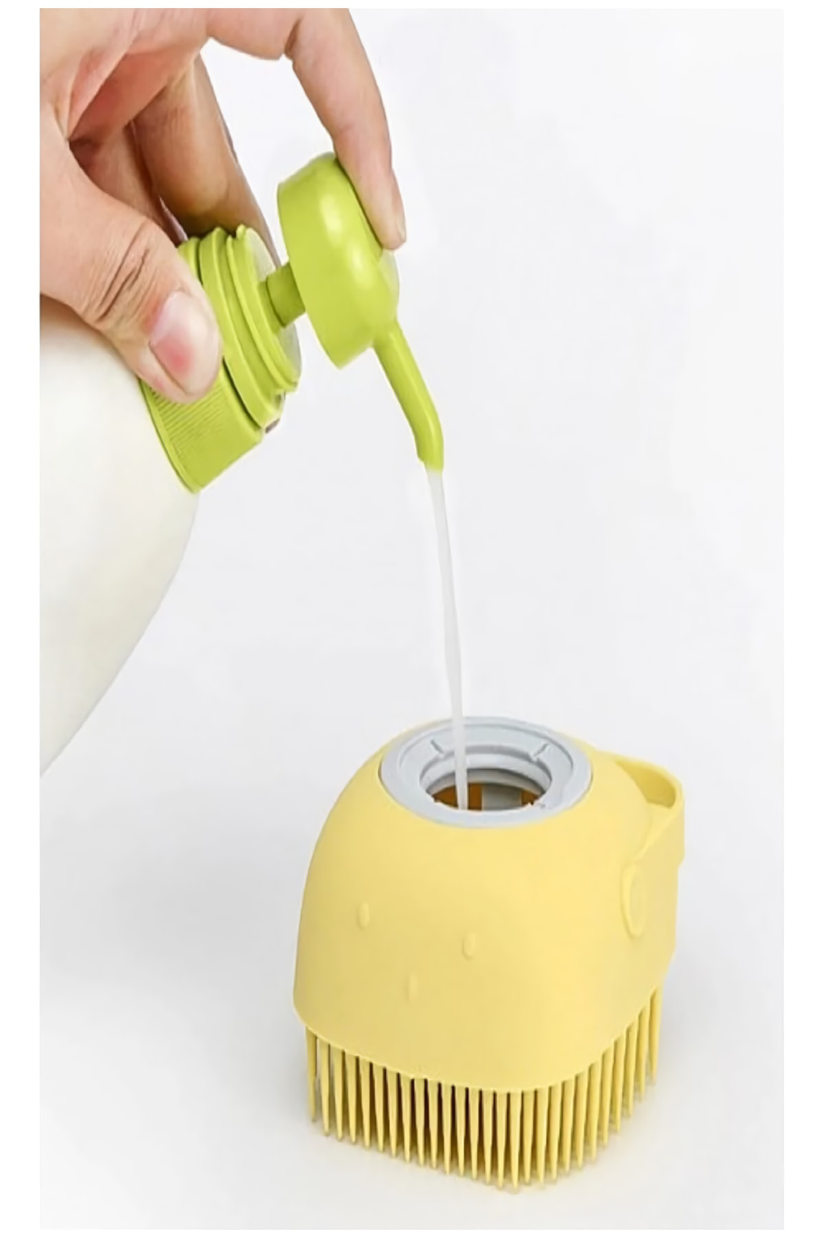 Duş Jeli Hazneli Silikon Fırça Kese Çok Amaçlı Vücut Temizleme Ke