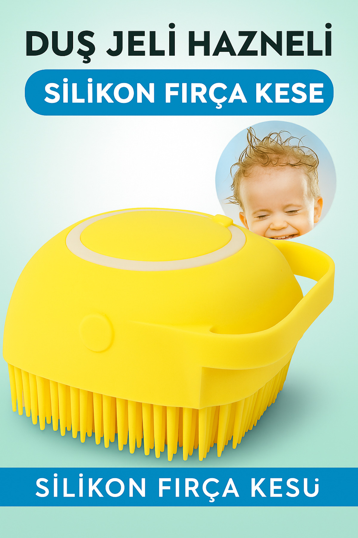 Duş Jeli Hazneli Silikon Fırça Kese Çok Amaçlı Vücut Temizleme Ke