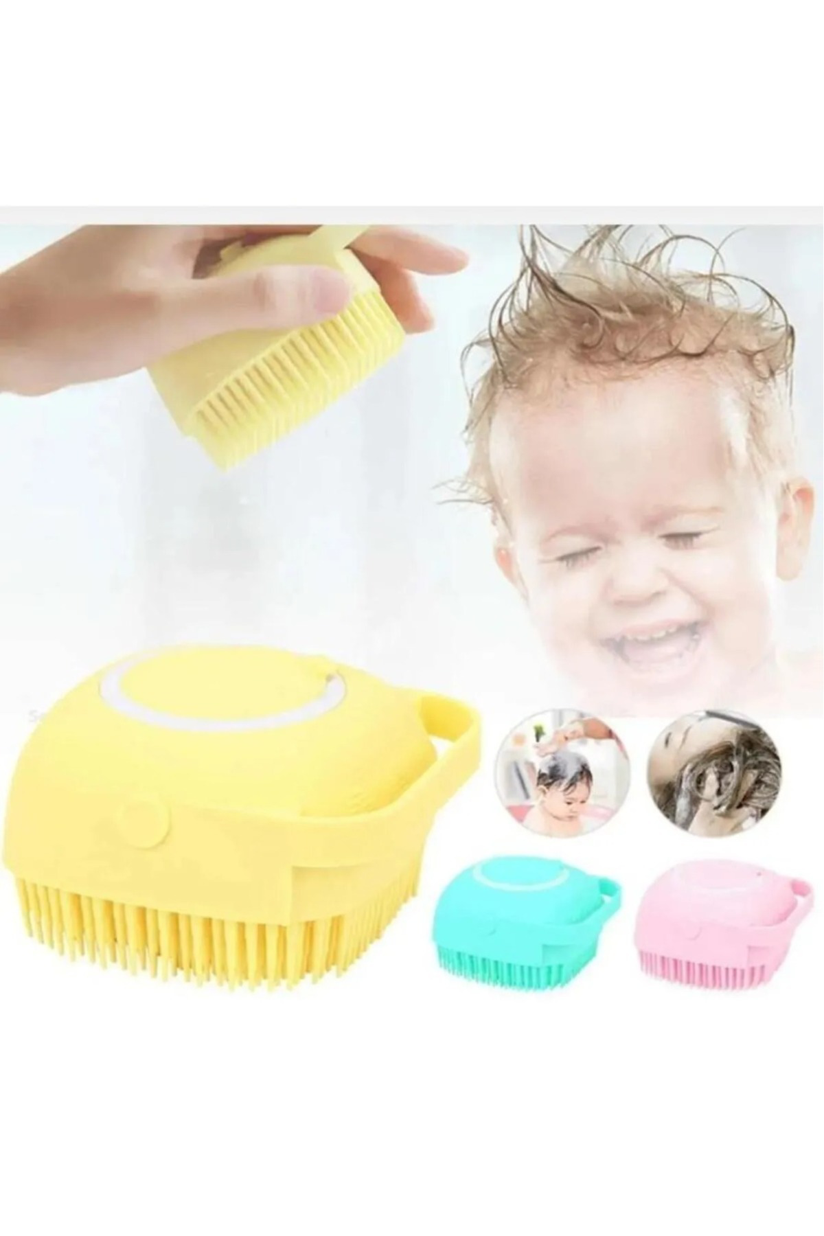 Duş Jeli Hazneli Silikon Fırça Kese Çok Amaçlı Vücut Temizleme Ke