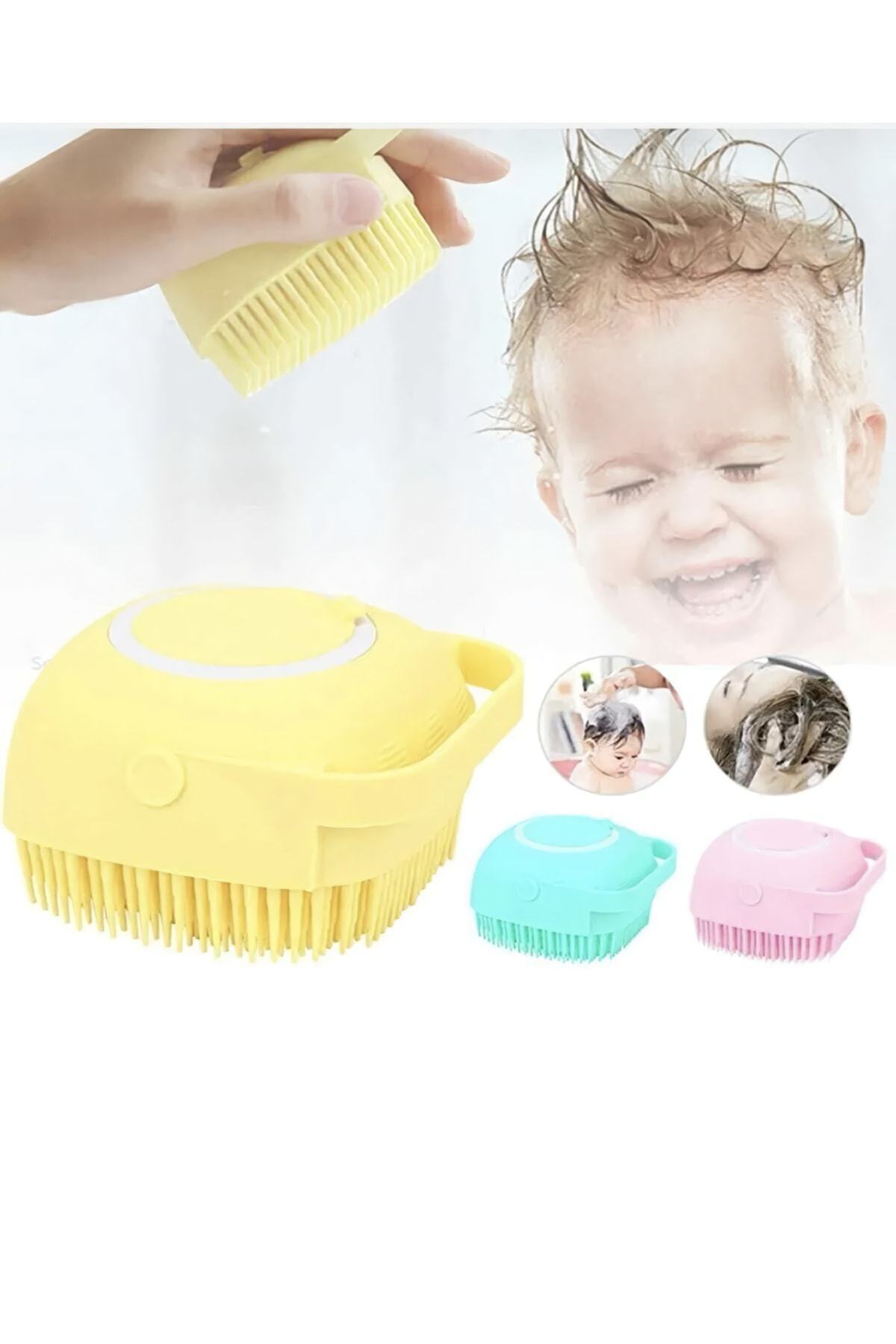 Duş Jeli Hazneli Silikon Fırça Kese Çok Amaçlı Vücut Temizleme Ke