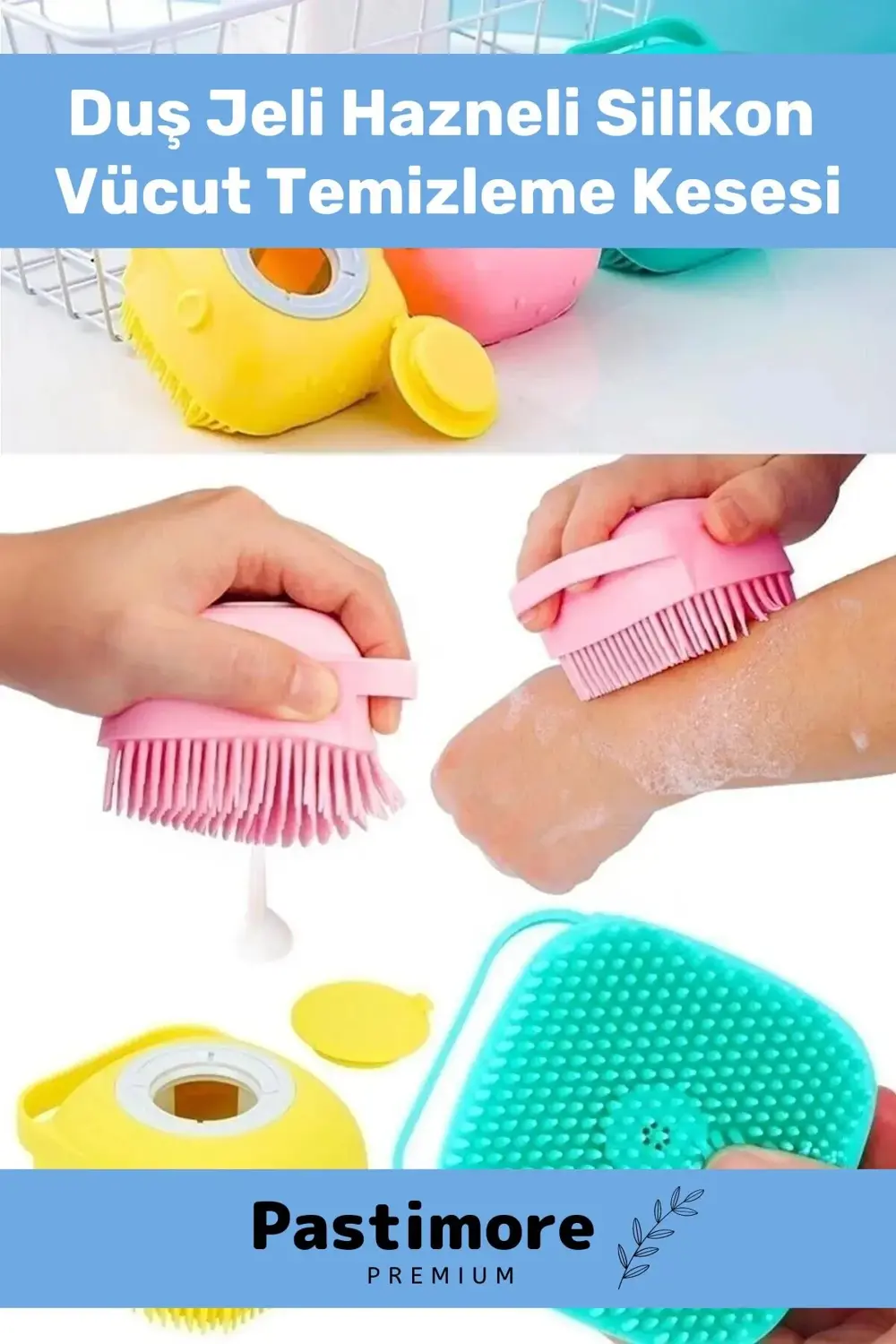 Duş Jeli Hazneli Silikon Fırça Kese Çok Amaçlı Vücut Temizleme Ke