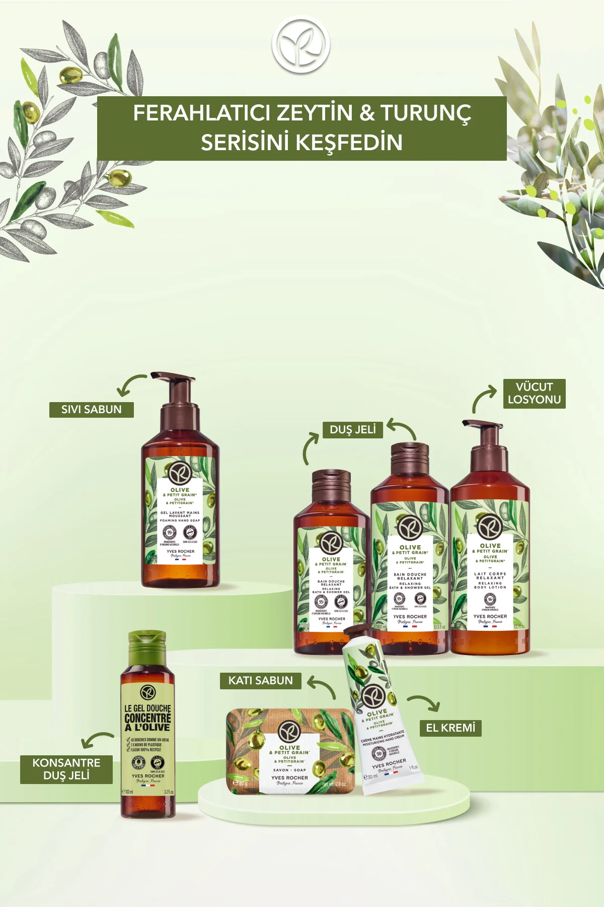 Duş Jeli - Nemlendirici Ferahlatıcı Zeytin Turunç -SLS,SLES İçerm