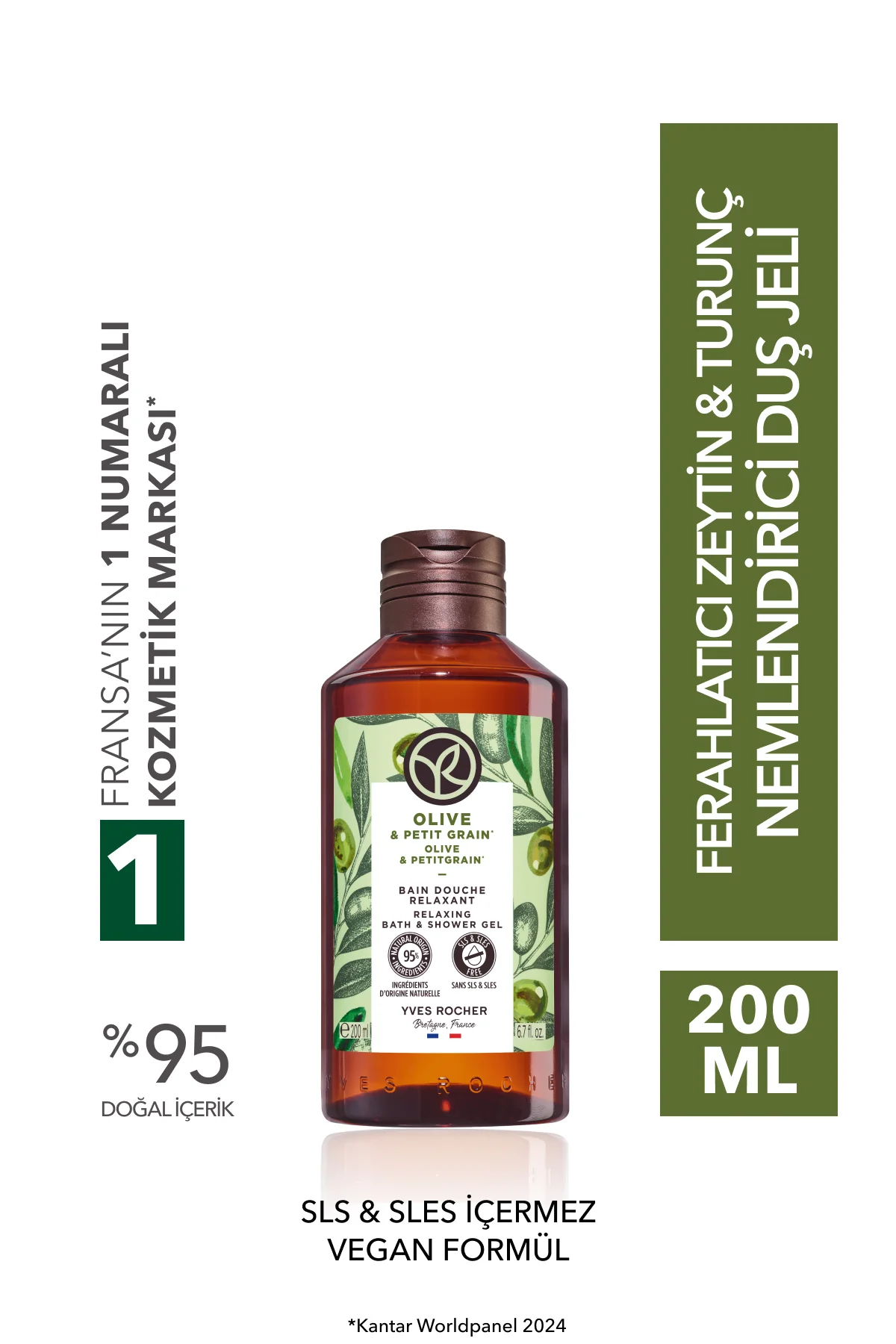 Duş Jeli - Nemlendirici Ferahlatıcı Zeytin Turunç -SLS,SLES İçerm