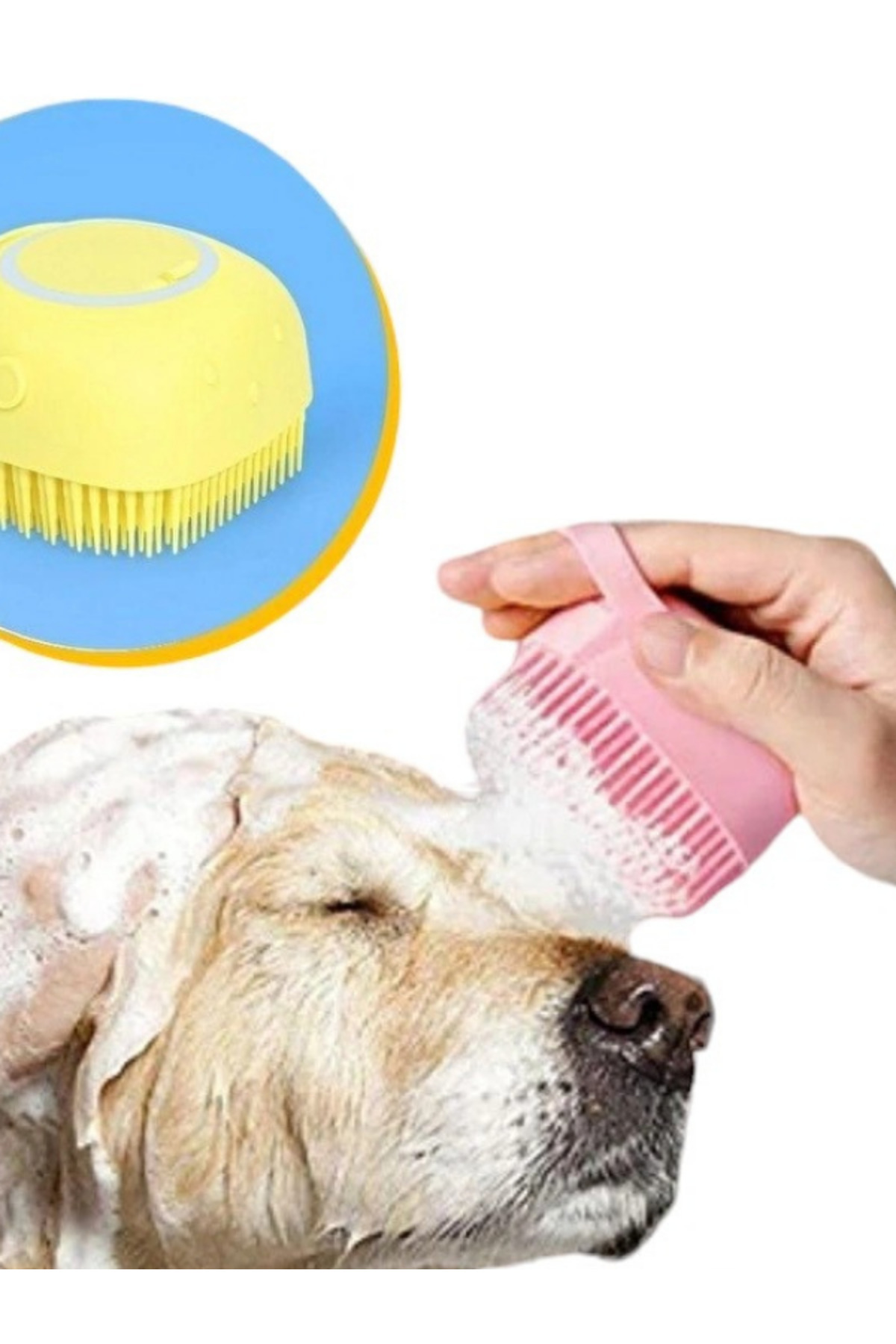 Duş Jeli Ve Şampuan Hazneli Silikon Fırça Kese Masaj Fonksiyonlu 